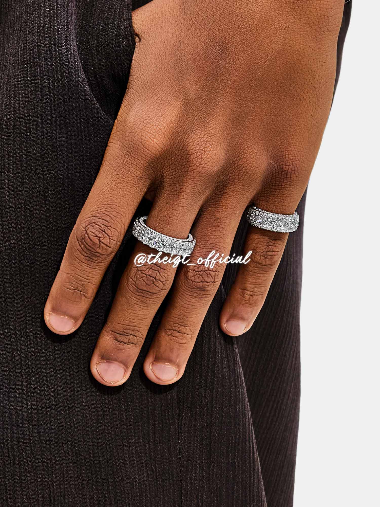 Multi-Row Round Moissanite Band Ring - Image 5