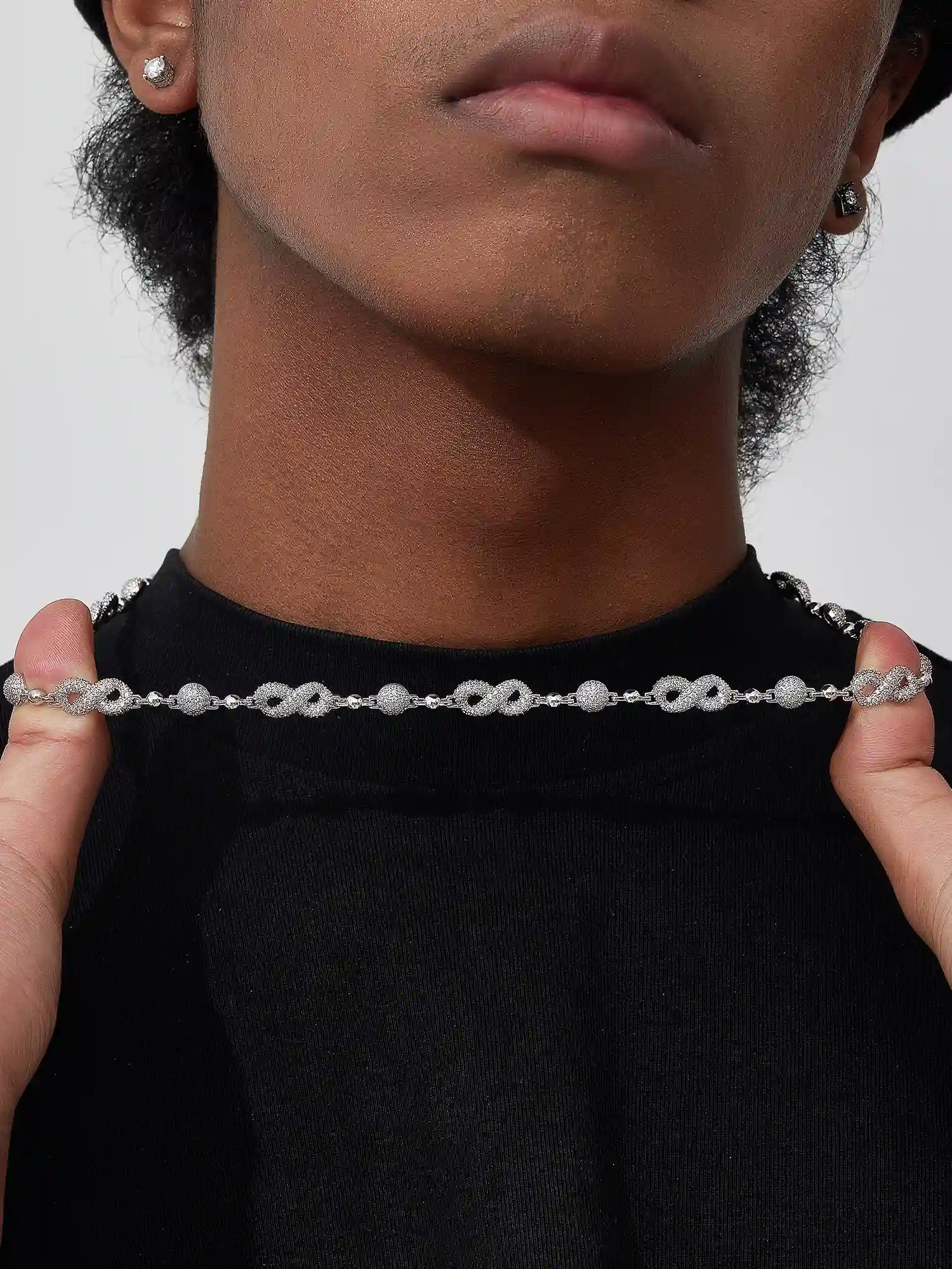 7mm Moissanite Infinity Ball Chain - Image 6