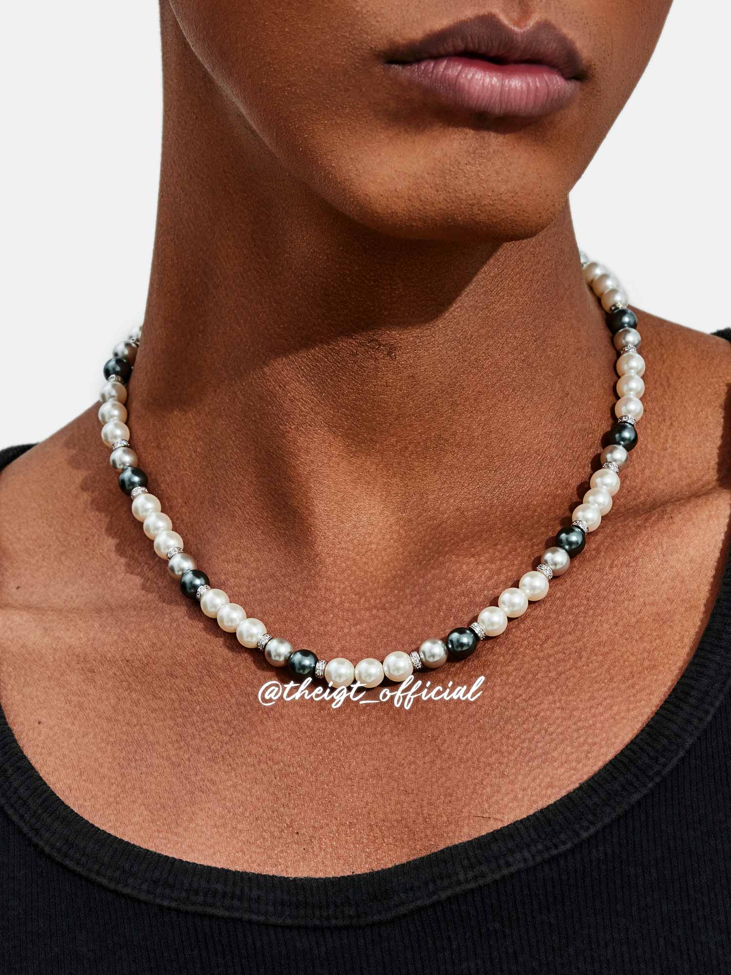 7mm Moissanite Multicolor Pearl Chain Or Bracelet With OT Clasp - Image 7