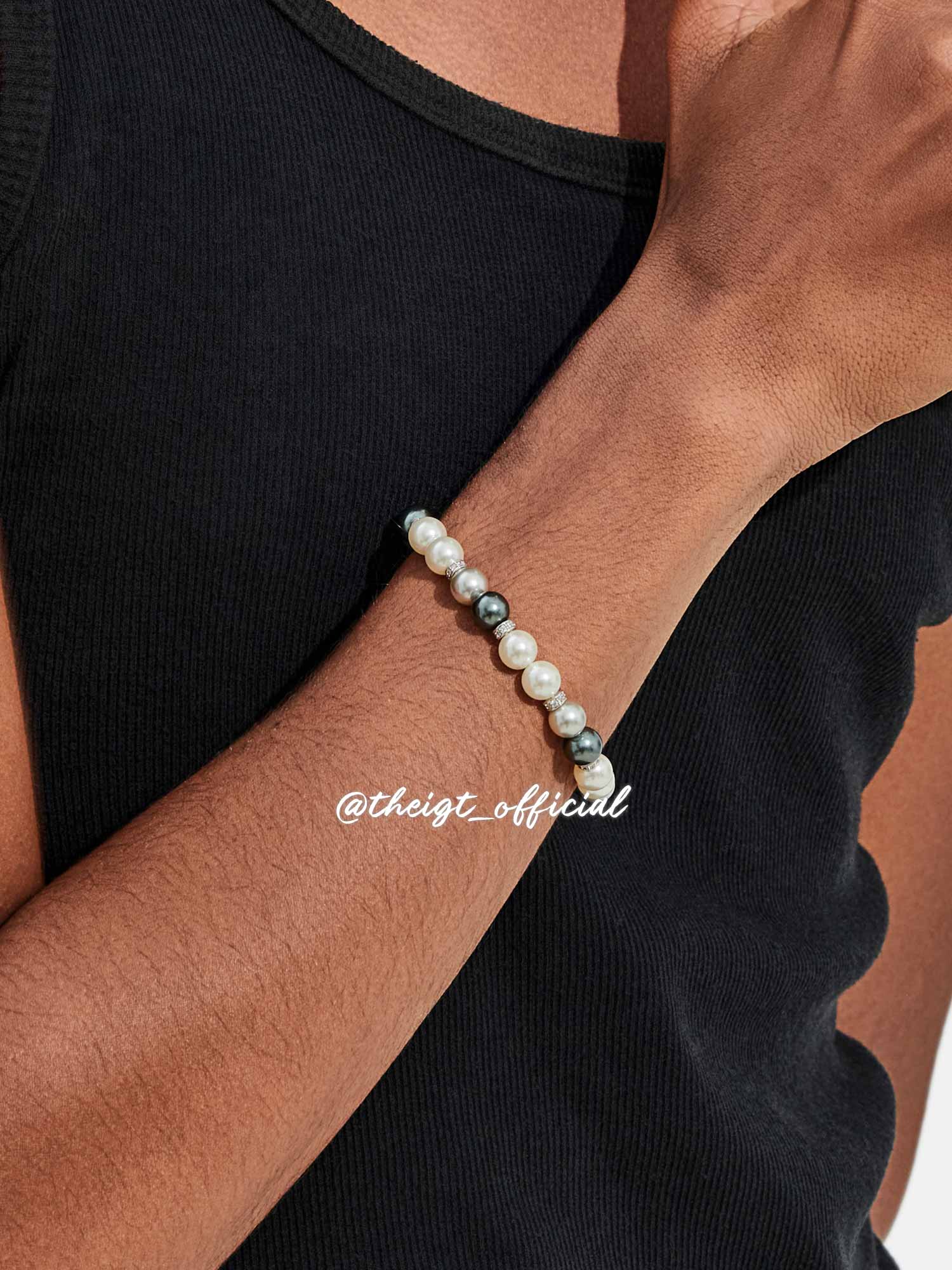 7mm Moissanite Multicolor Pearl Chain Or Bracelet With OT Clasp - Image 8