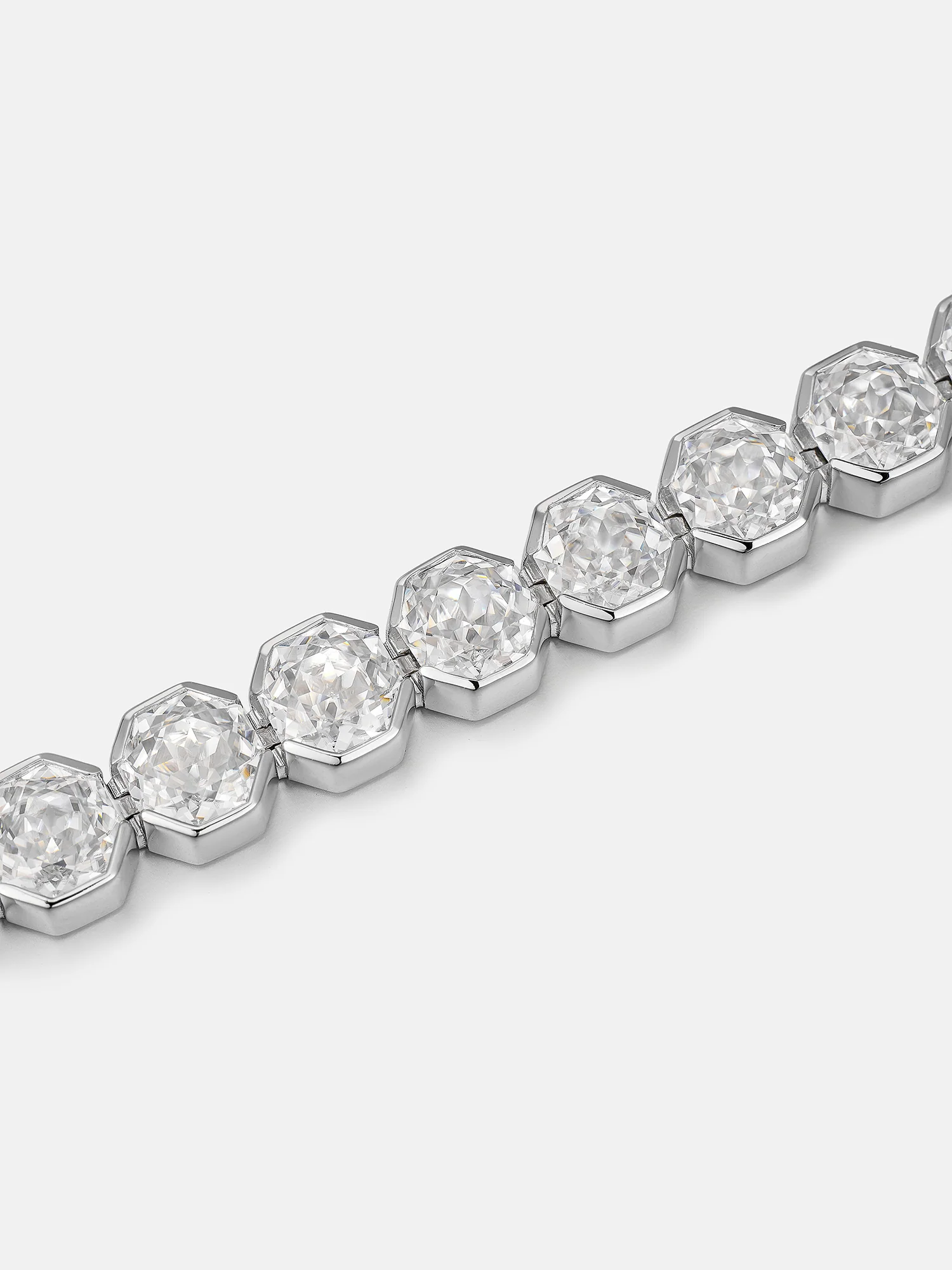 7mm Octagon Moissanite Geometric Tennis Bracelet - Image 2