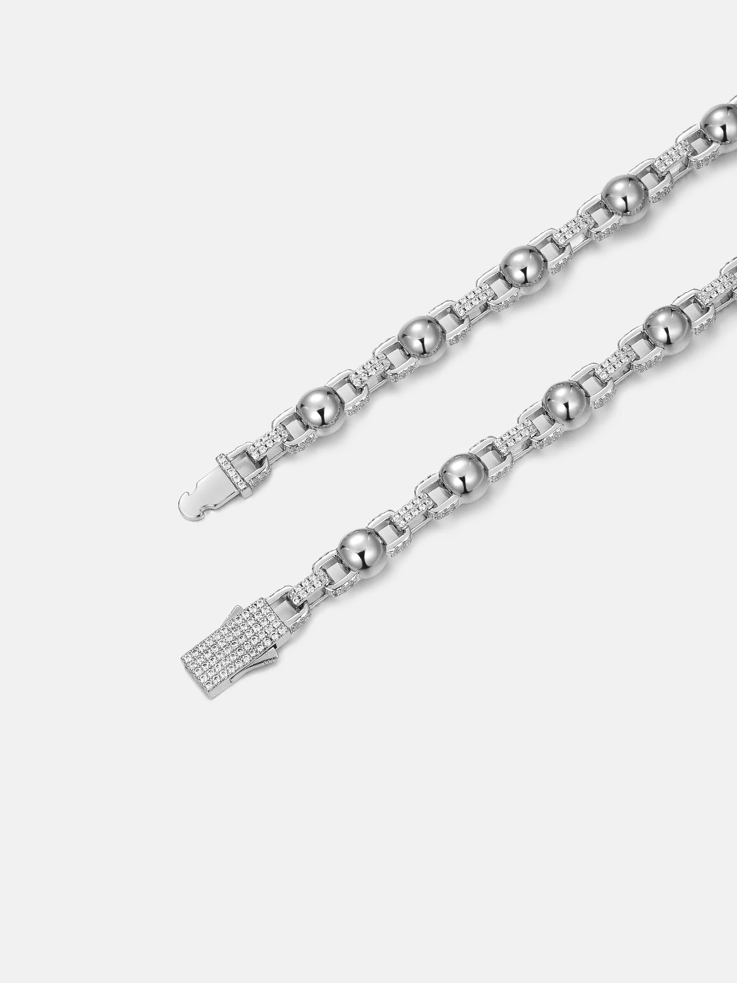 7mm Plain Round Ball Moissanite Rolo Chain Or Bracelet - Image 7