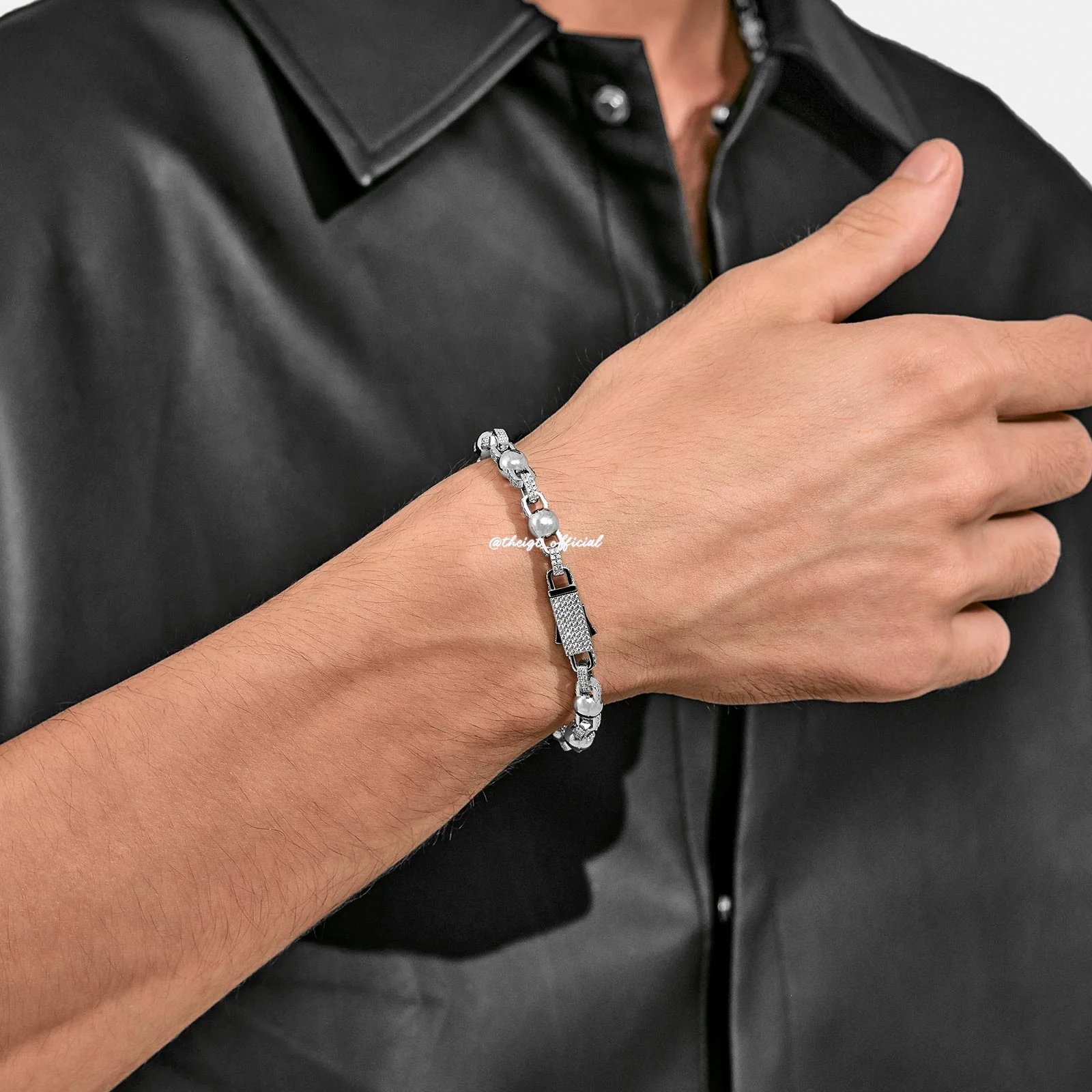 7mm Plain Round Ball Moissanite Rolo Chain Or Bracelet - Image 8