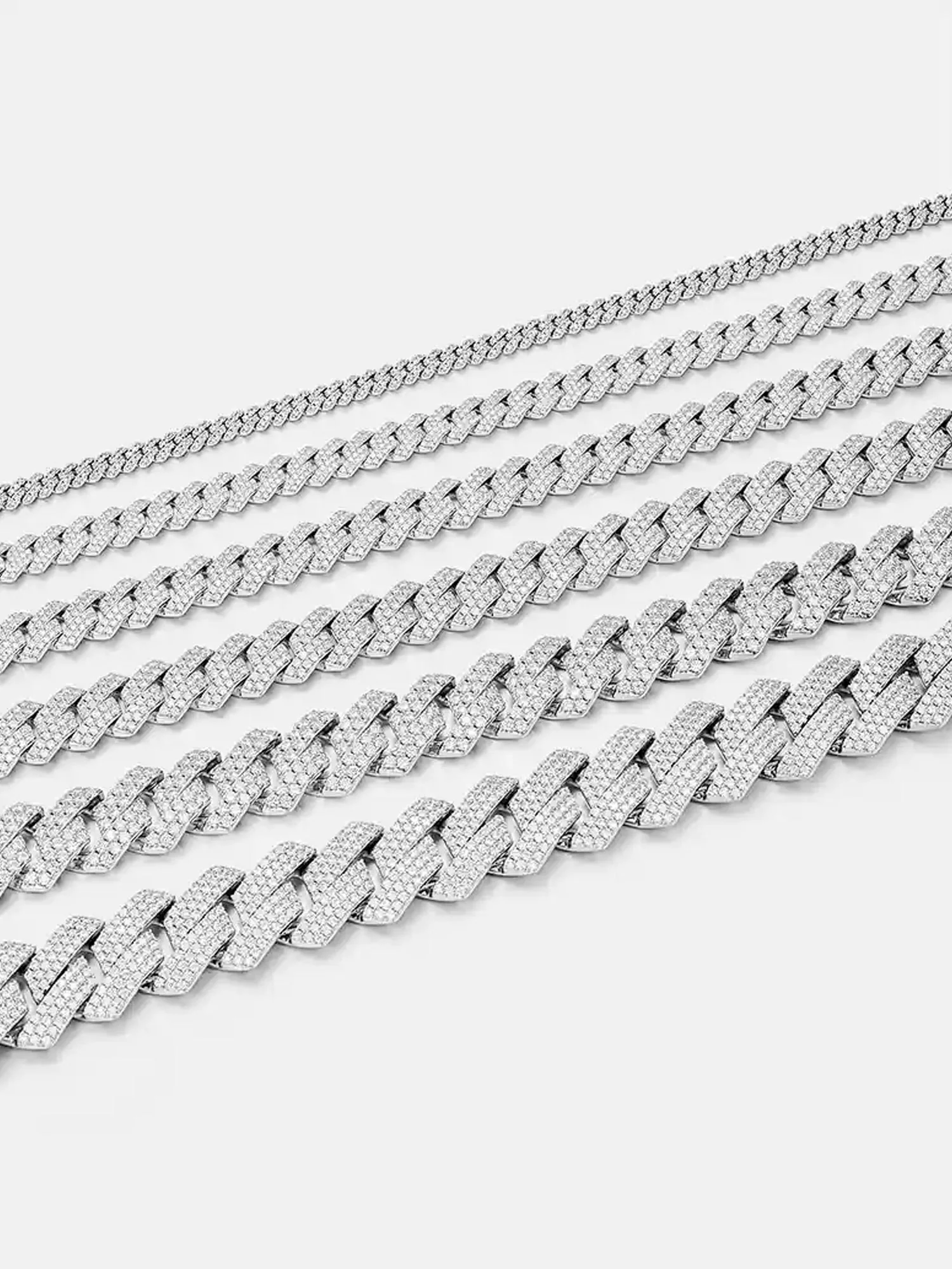 8mm/ 10mm/ 12mm/ 14mm/ 16mm/ 19mm S925 Moissanite Prong Cuban Chain - Image 3