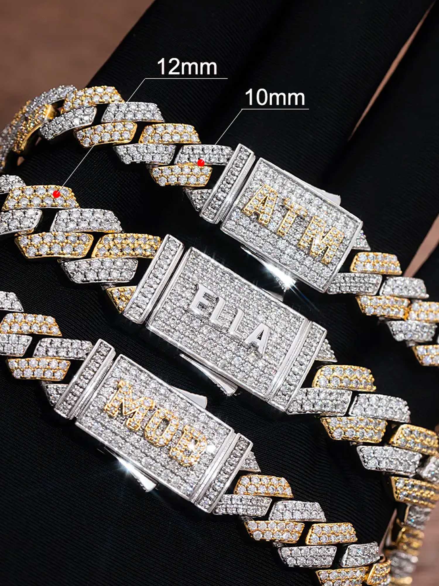 8mm/ 10mm/ 12mm/ 14mm/ 16mm/ 19mm S925 Moissanite Prong Cuban Chain - Image 7