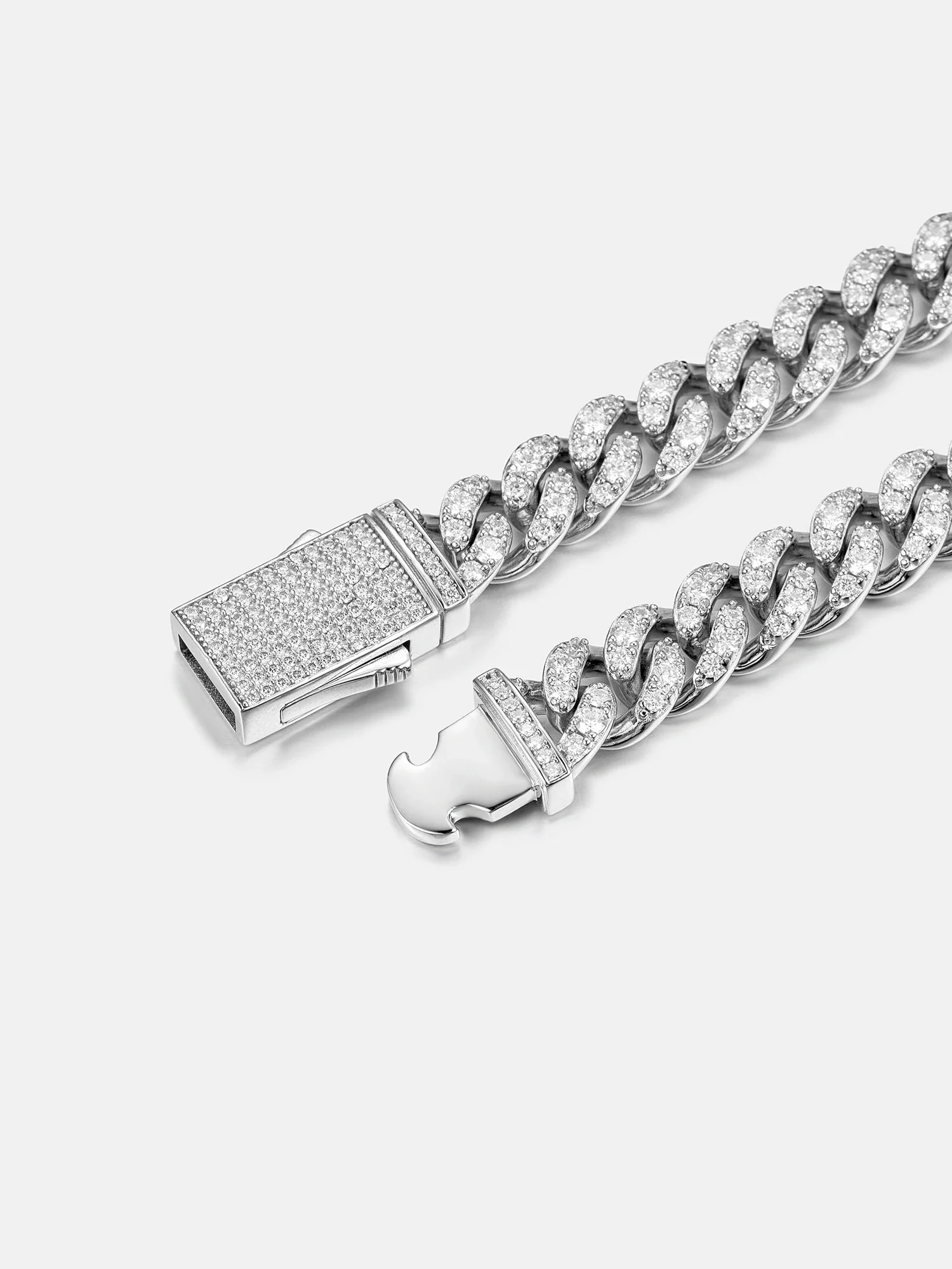 8mm/ 10mm/ 12mm 925 Sterling Silver Moissanite Cuban Chain - Image 4