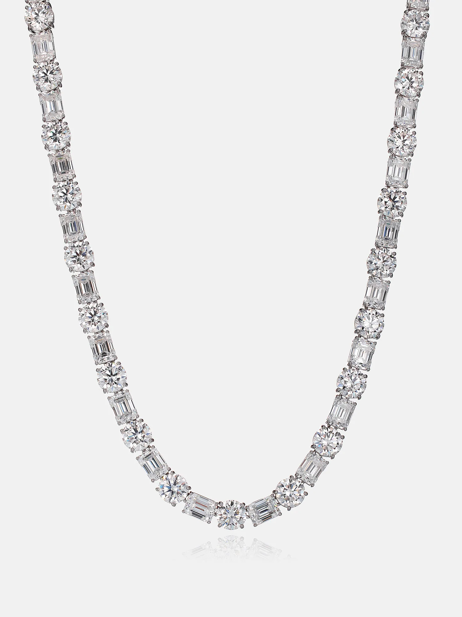 8MM Emerald & Round Cut Moissanite Tennis Chain