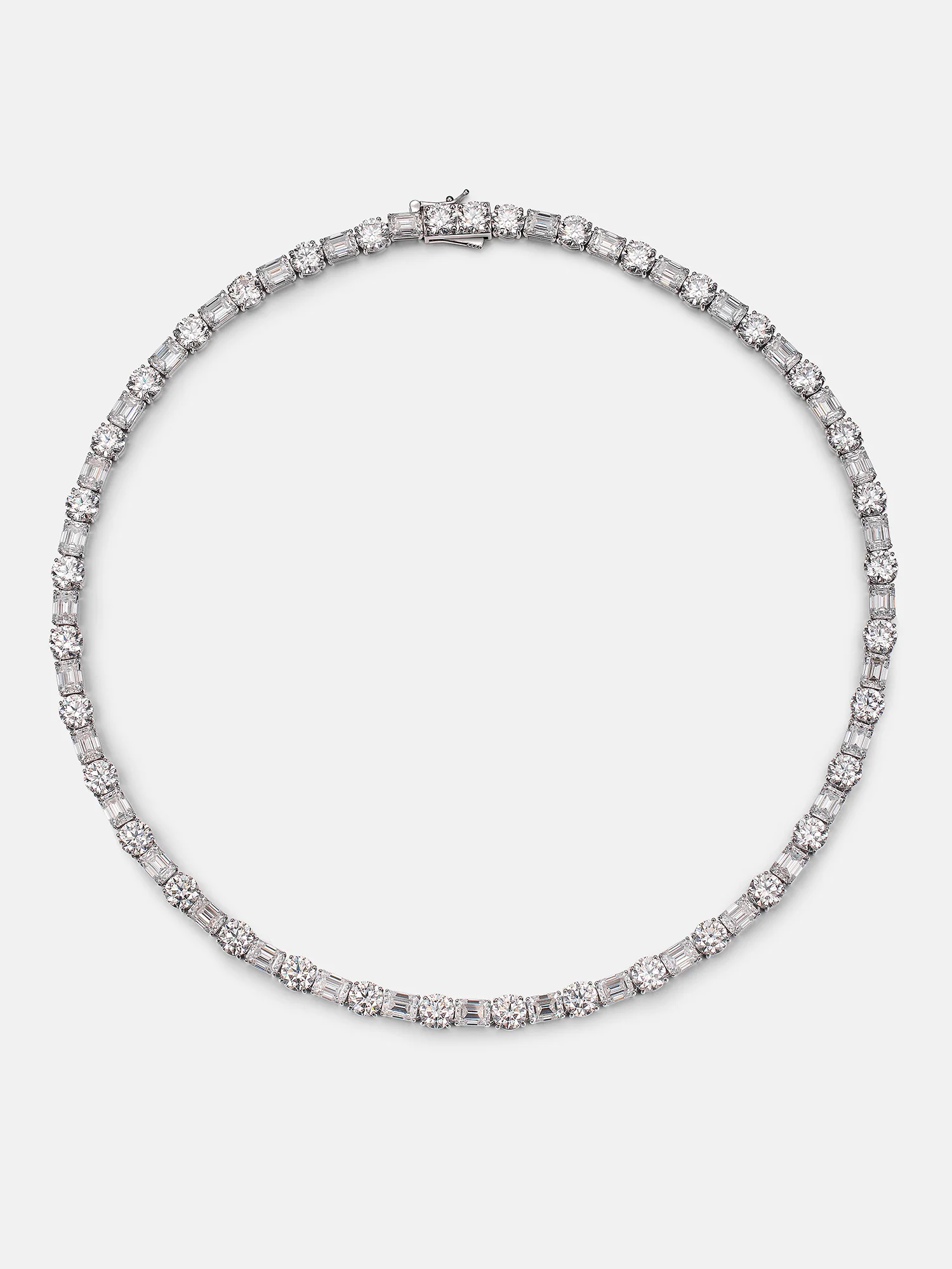 8MM Emerald & Round Cut Moissanite Tennis Chain - Image 3