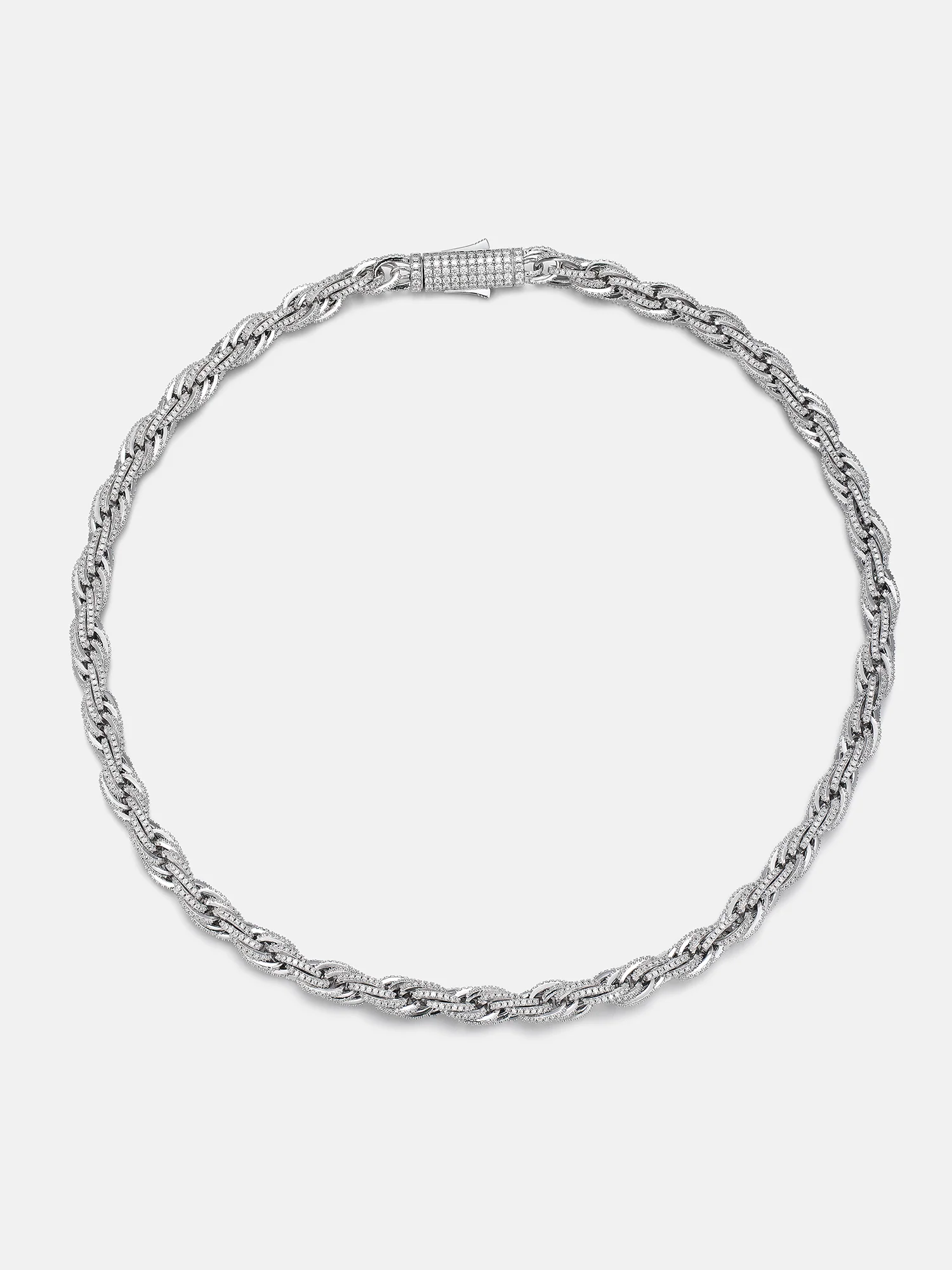 8MM Iced Out Moissanite Rope Chain