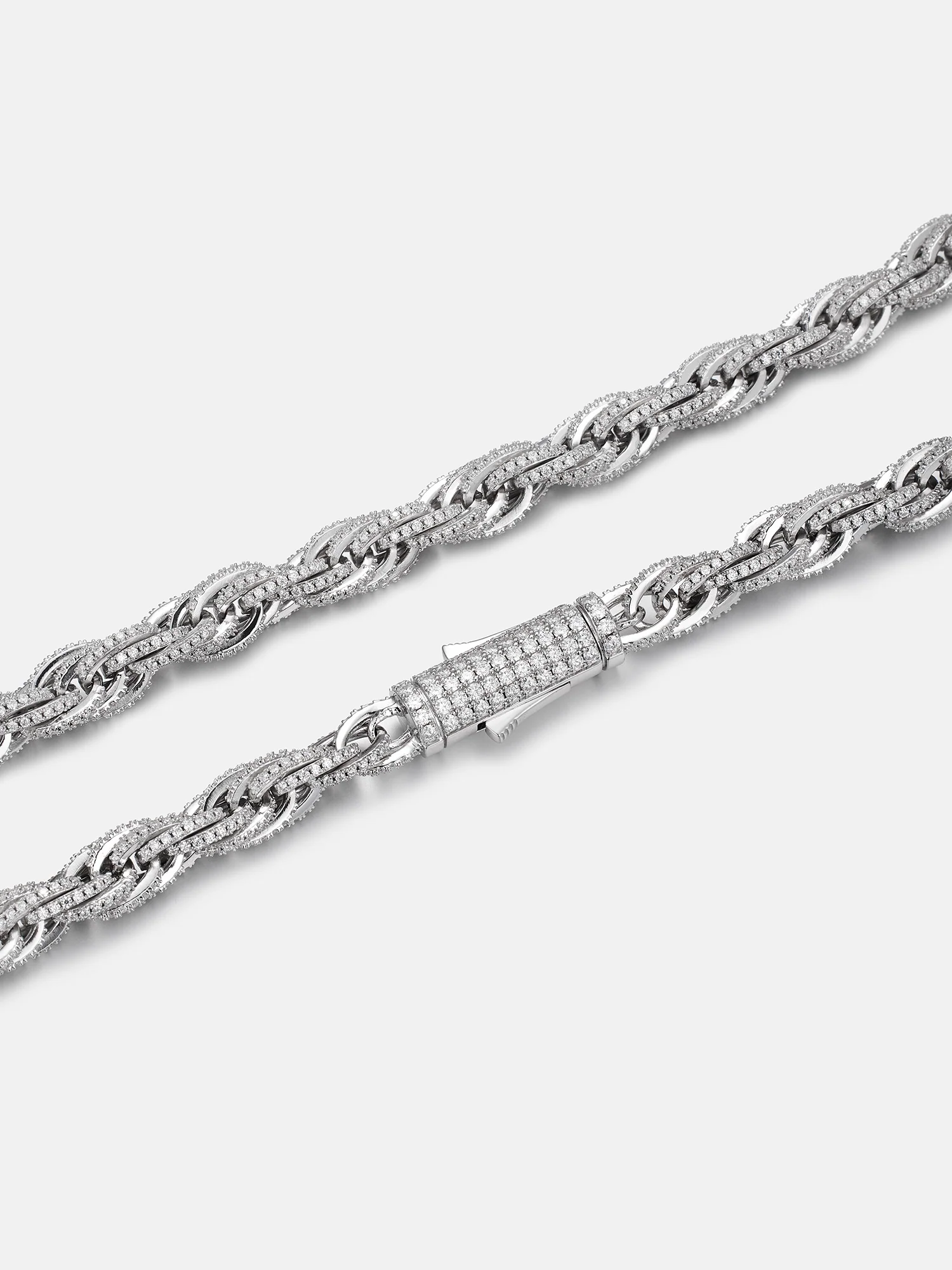 8MM Iced Out Moissanite Rope Chain - Image 3