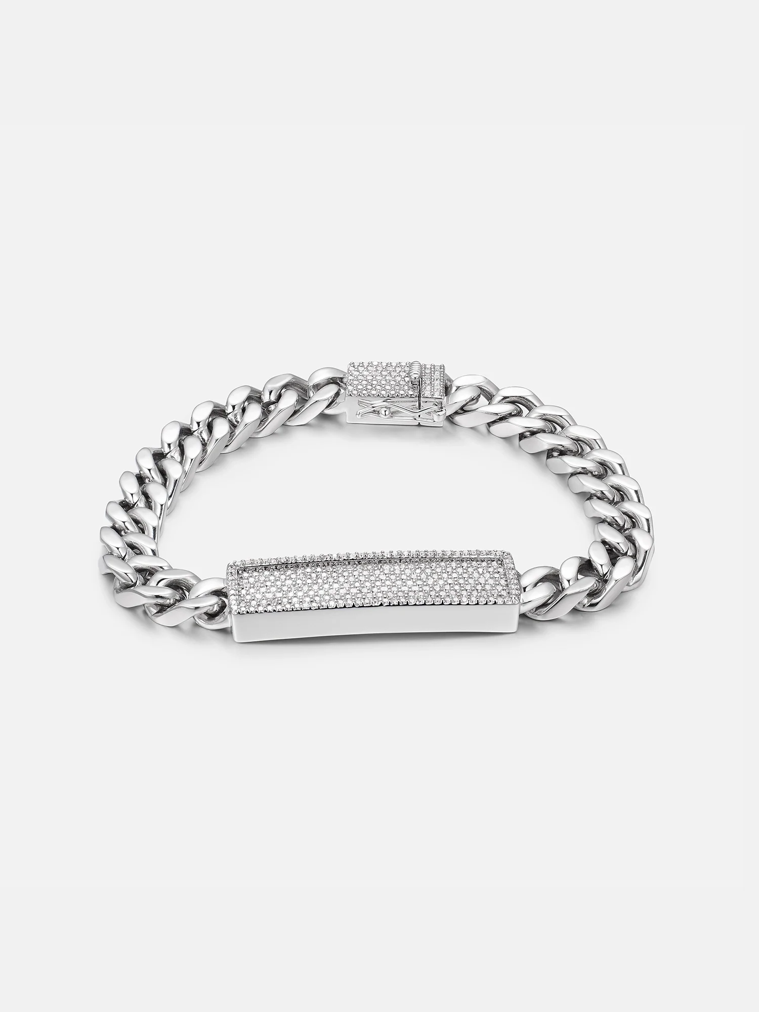 8mm Miami Cuban Bracelet With Rectangle Moissanite Clasp - Image 2