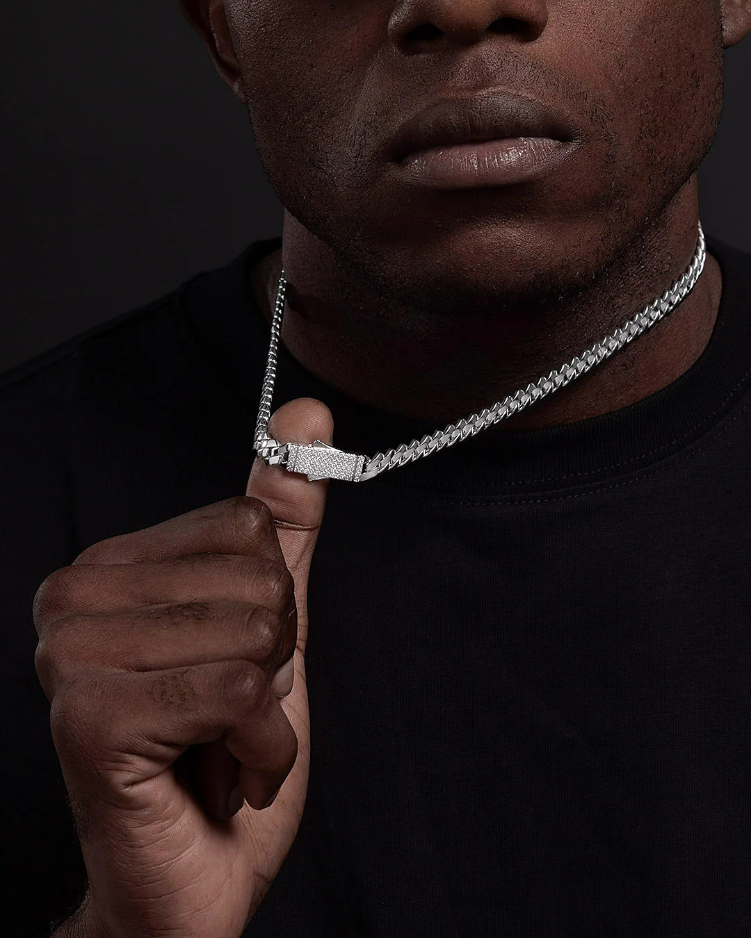 8mm Miami Prong Link Chain with Iced Clasp - Image 7