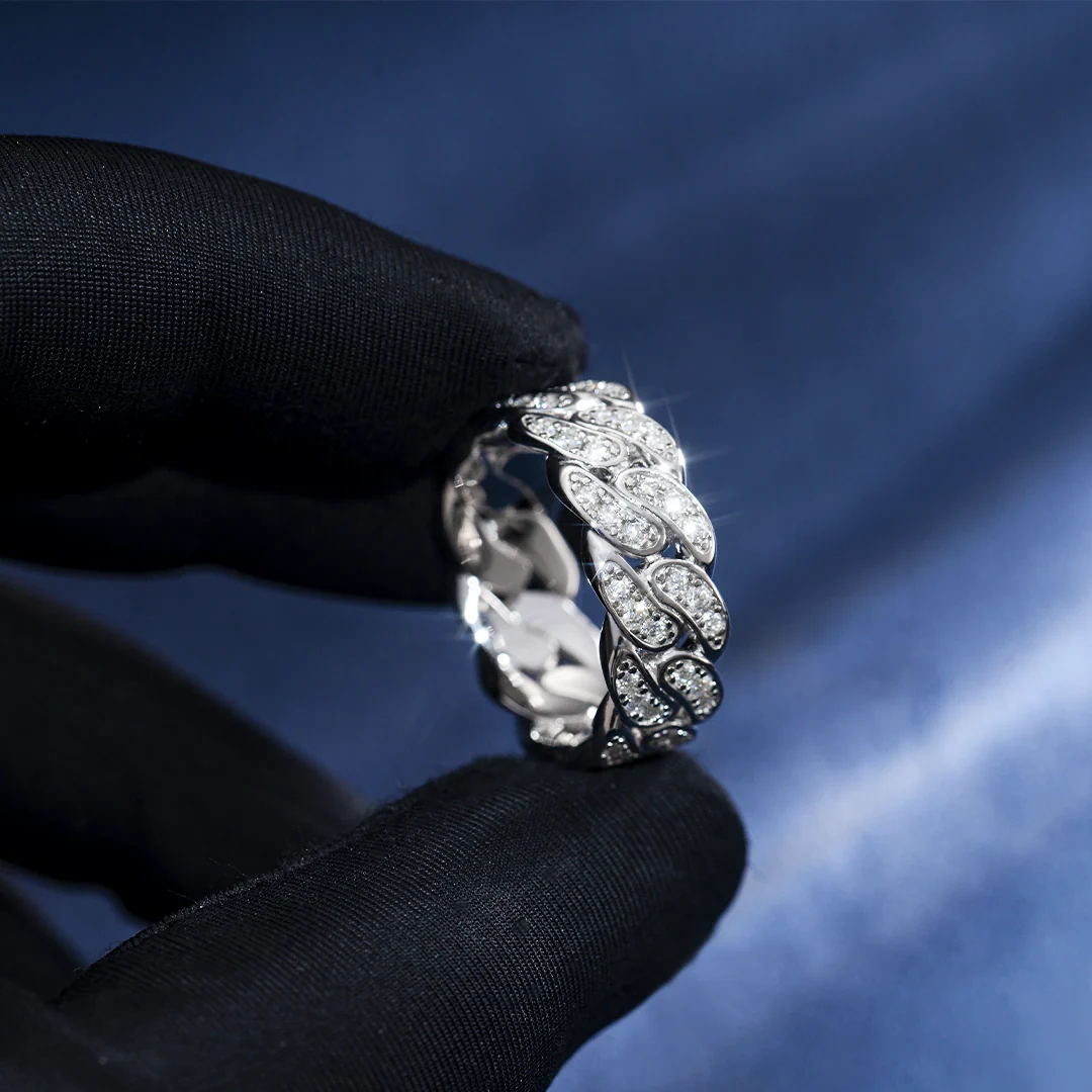 8mm Moissanite Cuban Ring - Image 3