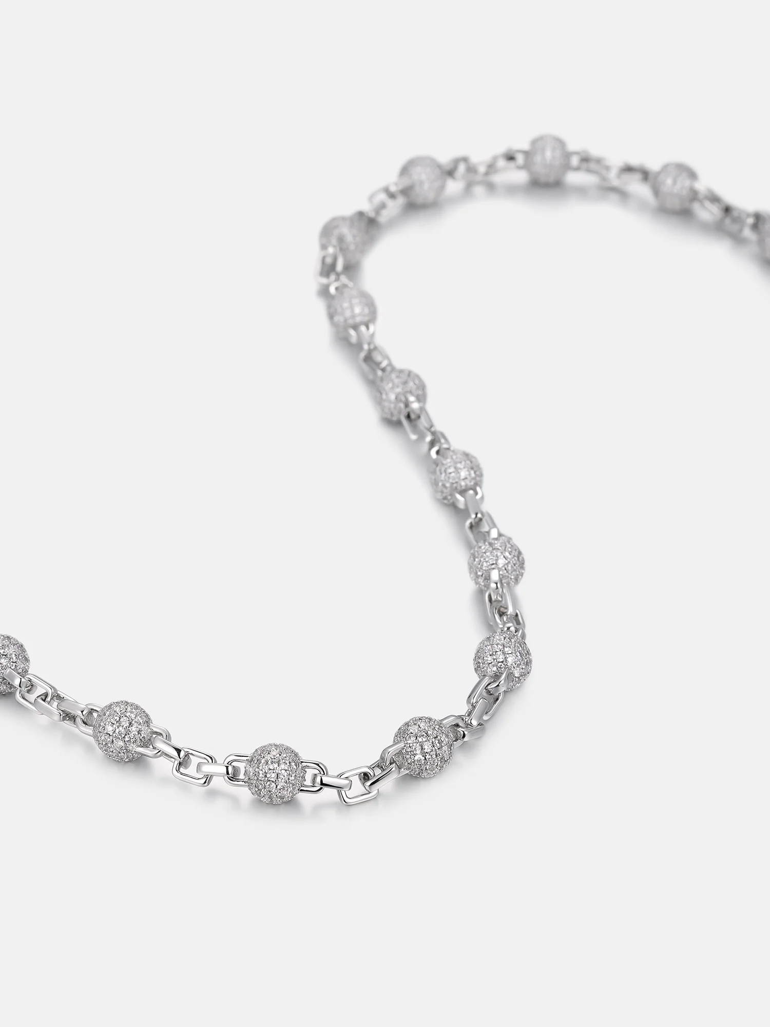 8MM Moissanite Pave Ball Box Chain - Image 4