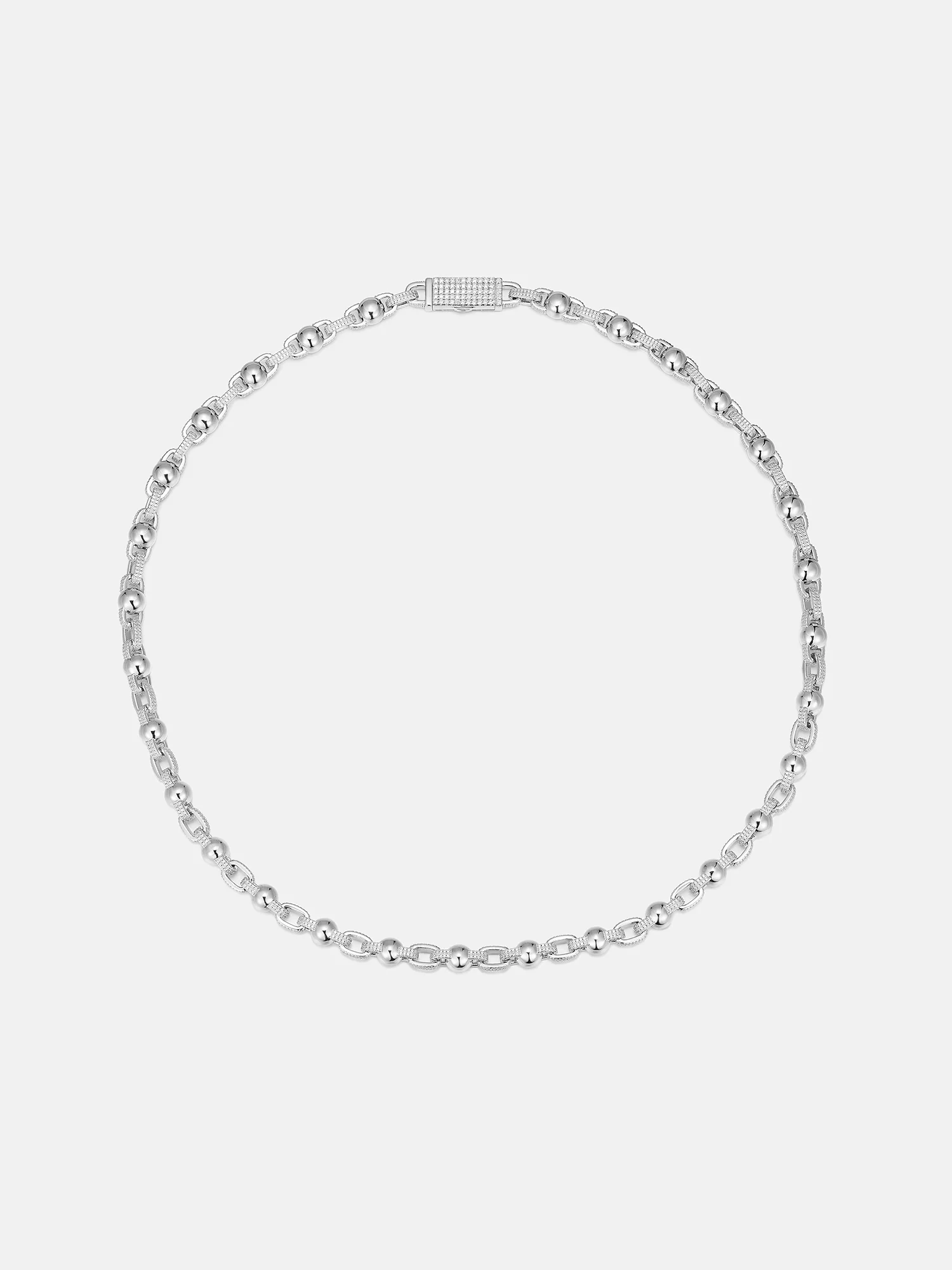 8mm Moissanite Round Ball Rolo Chain - Image 2