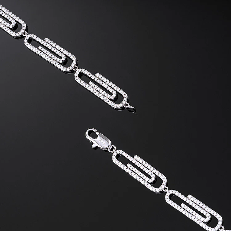 8mm Paper Clip Chain in White Gold - Image 2