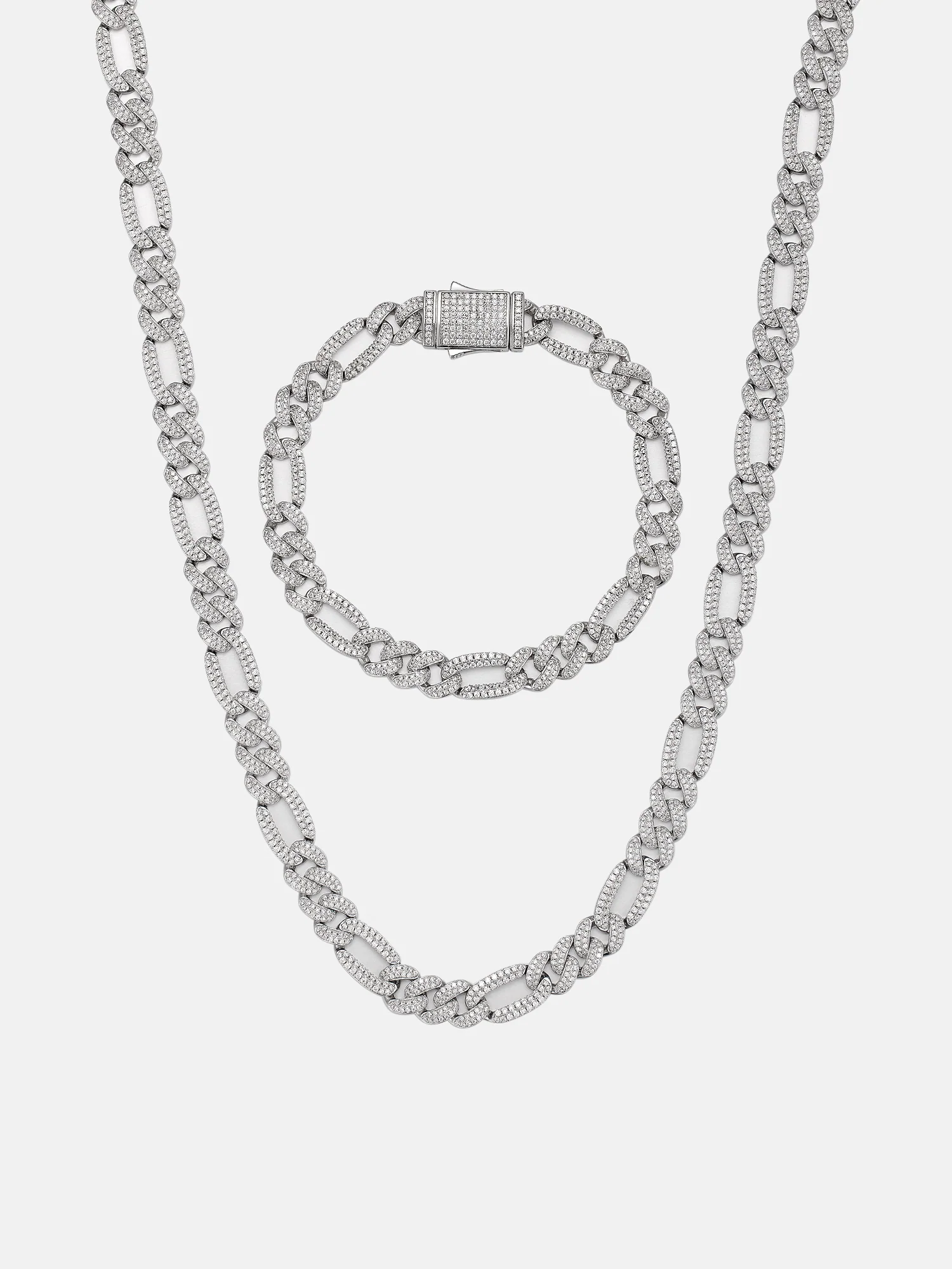 8MM S925 Moissanite Figaro Chain Or Bracelet - Image 2