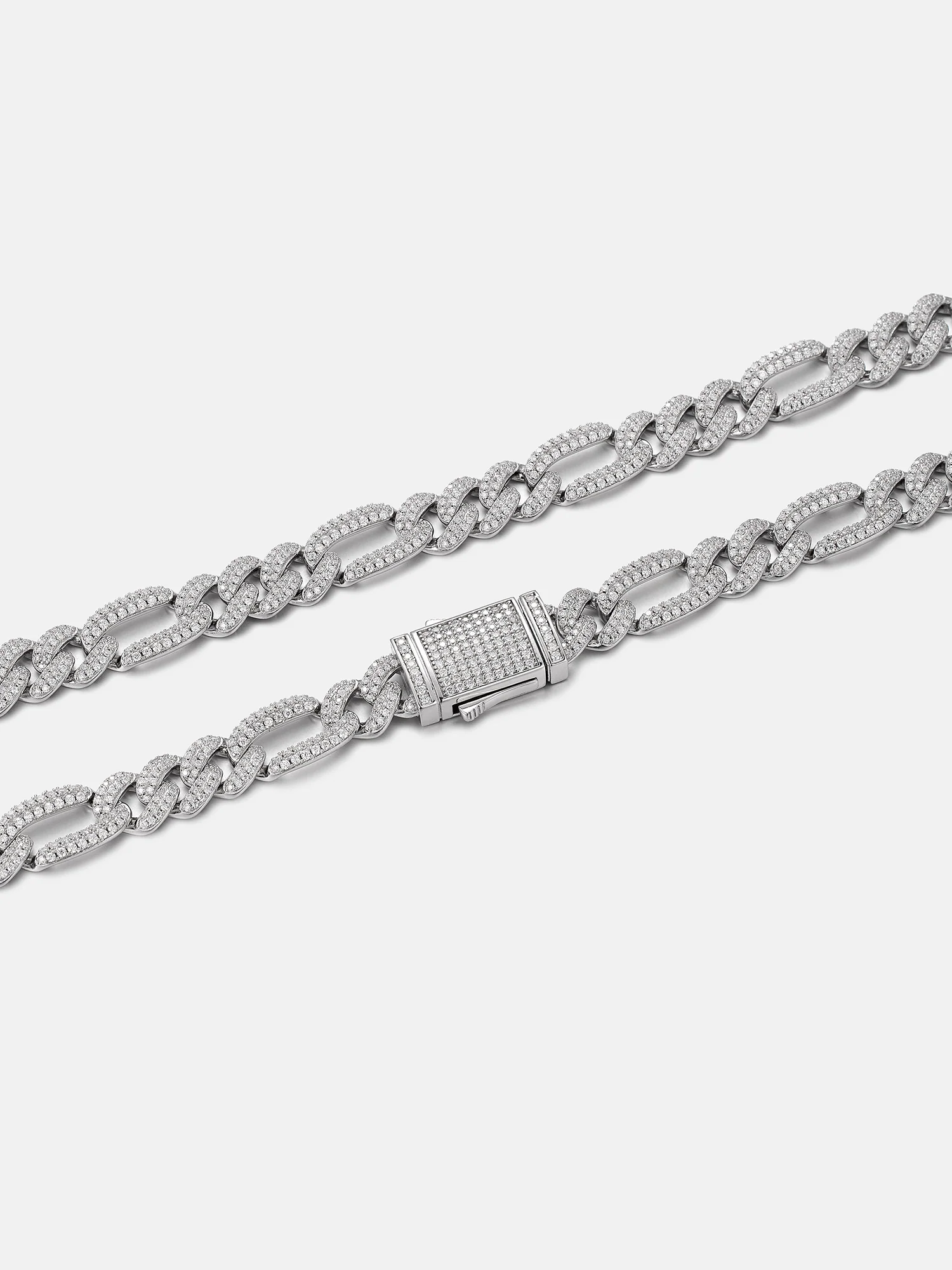 8MM S925 Moissanite Figaro Chain Or Bracelet - Image 4