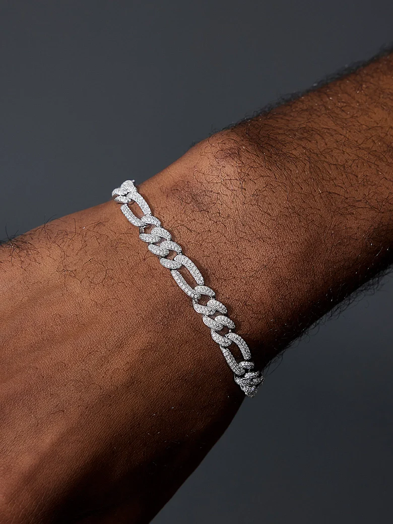 8MM S925 Moissanite Figaro Chain Or Bracelet - Image 9