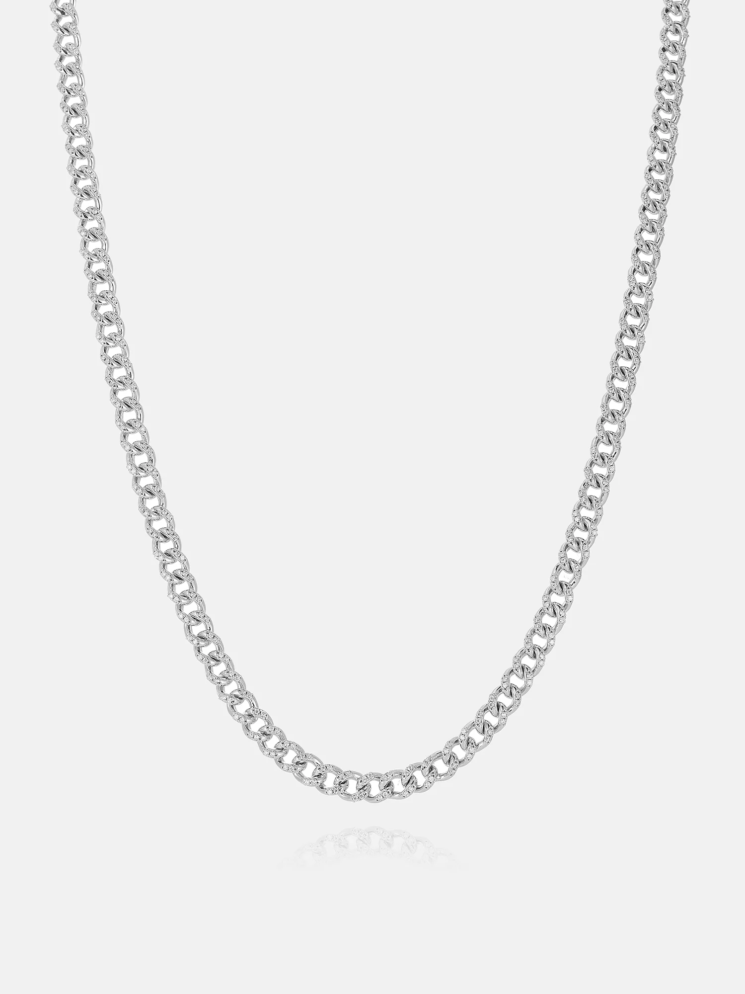 925 Sterling Silver 5mm Moissanite Cuban Chain Or Bracelet