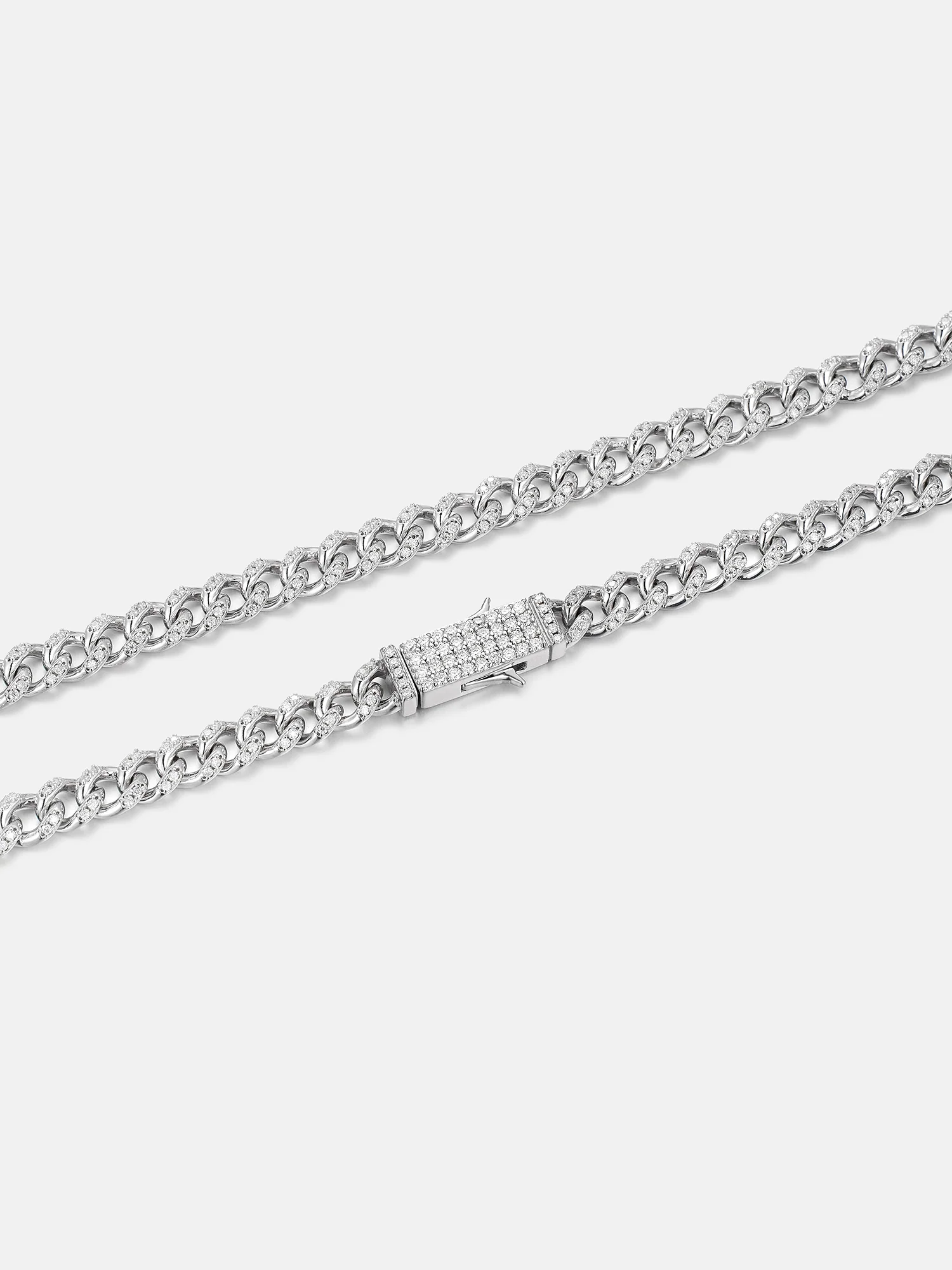 925 Sterling Silver 5mm Moissanite Cuban Chain Or Bracelet - Image 4