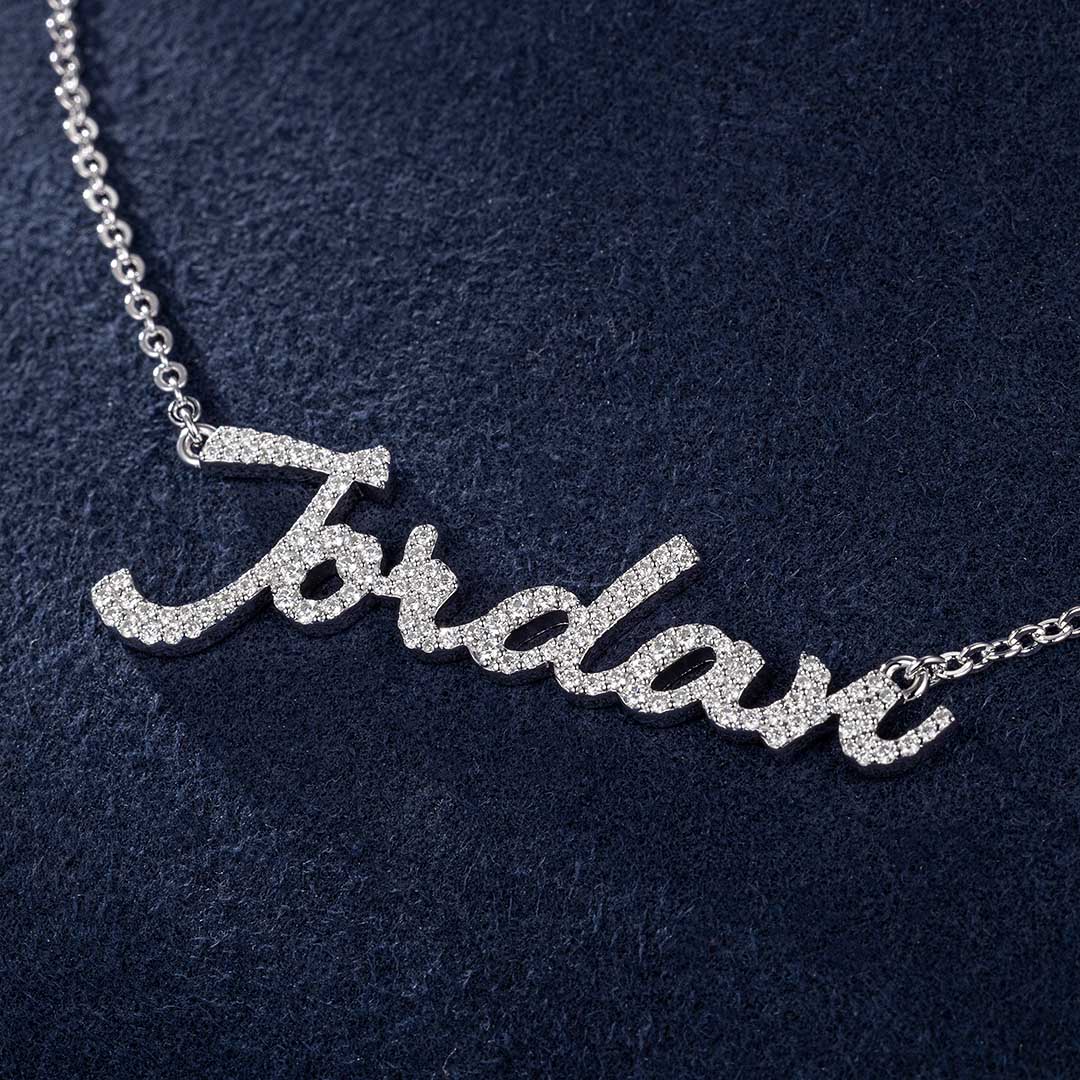 925 STERLING SILVER CURSIVE LETTER NECKLACE - Image 3