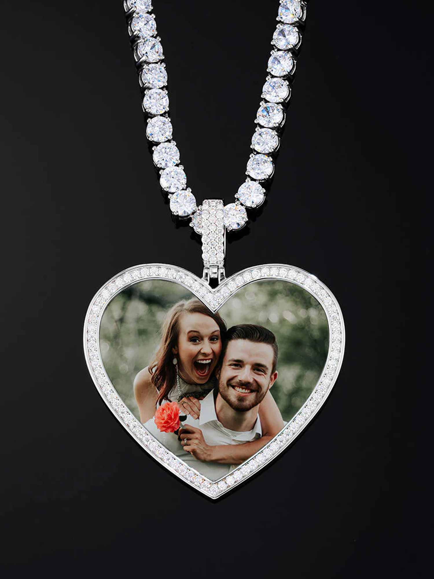 925 Sterling Silver Custom Heart Shaped Picture Pendant - Image 6