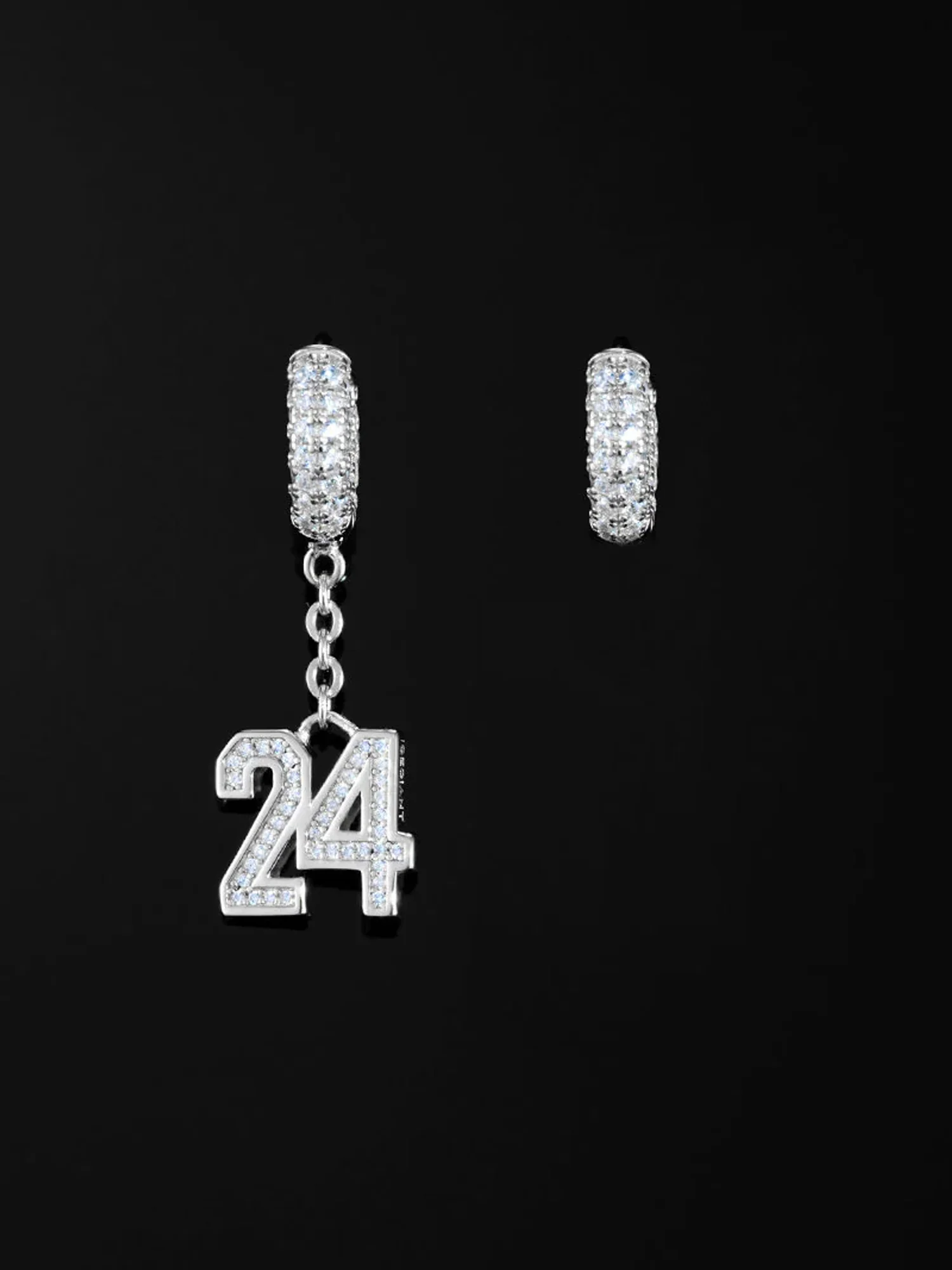 S925 Moissanite Iced Number Dangle Hoop Earrings - Image 4