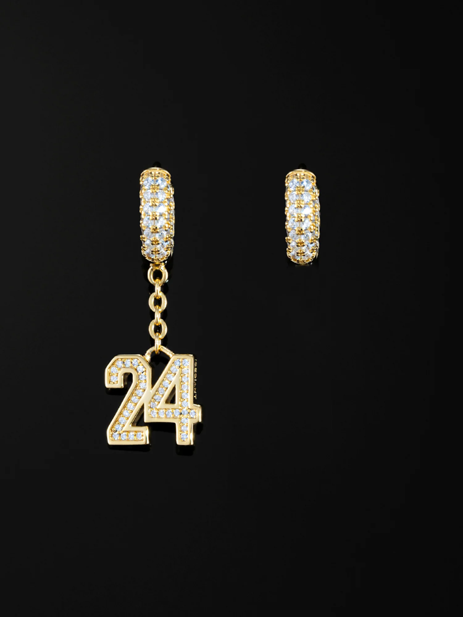 S925 Moissanite Iced Number Dangle Hoop Earrings - Image 5