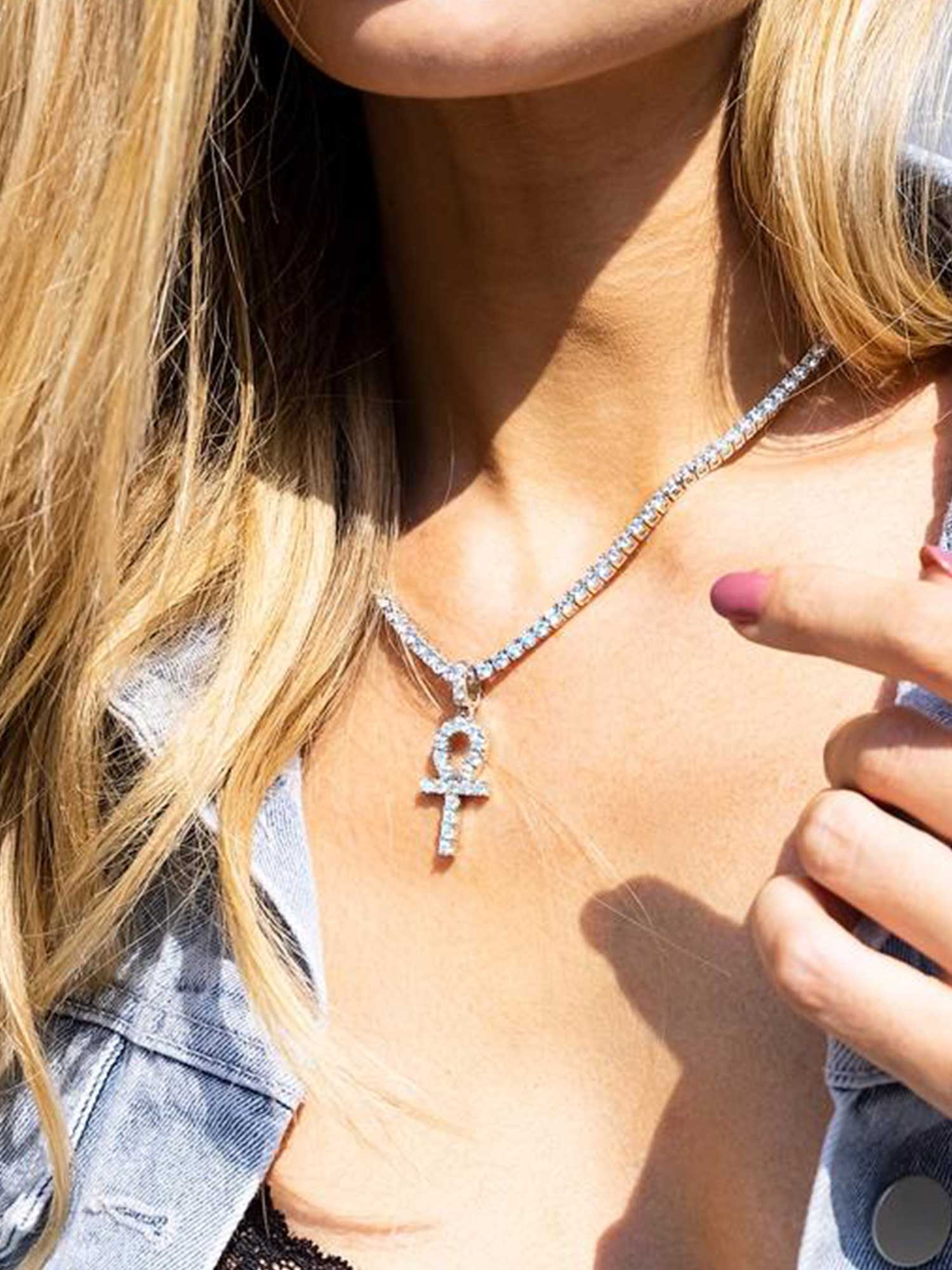 925 Sterling Silver Moissanite Ankh Pendant 2.0ct - Image 5