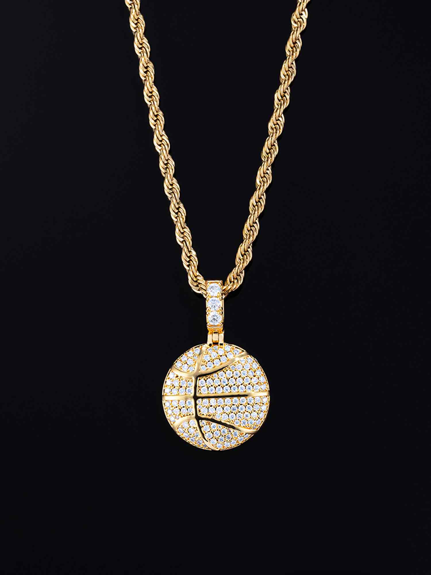 925 Sterling Silver Moissanite Basketball Pendant 1.2ct - Image 7