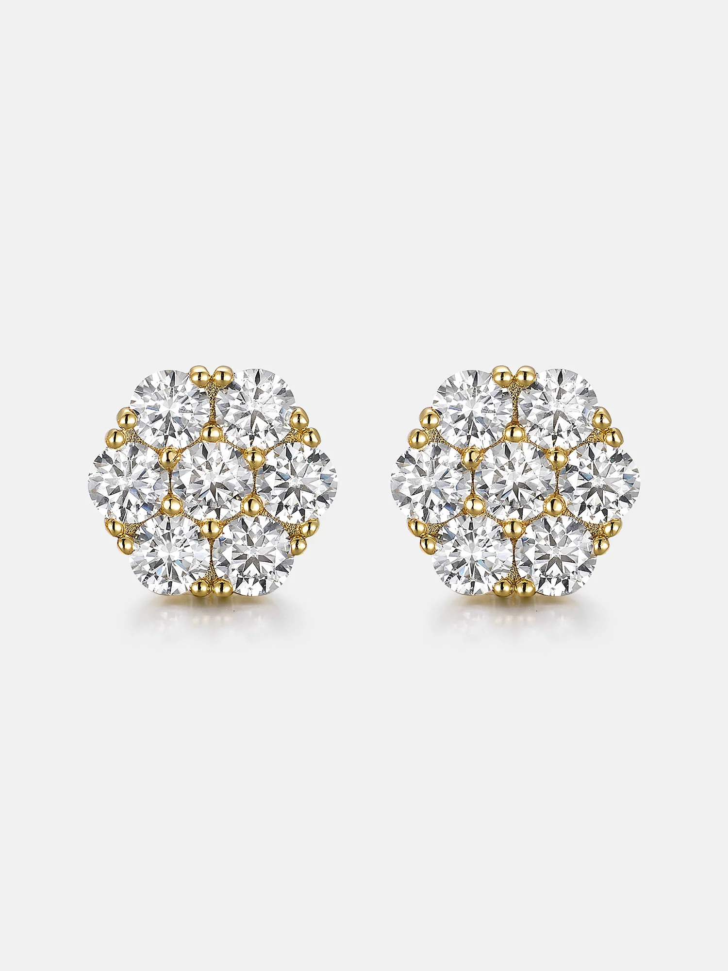 925 Sterling Silver Moissanite Cluster Hexagon Earrings-4.2CT Total