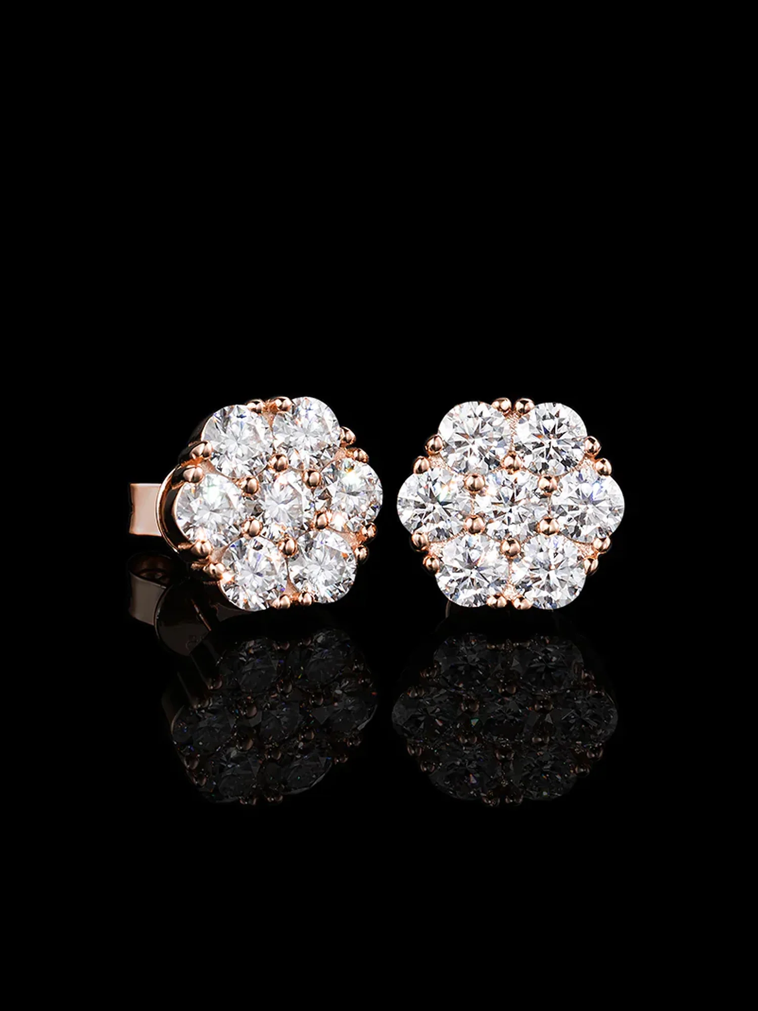 925 Sterling Silver Moissanite Cluster Hexagon Earrings-4.2CT Total - Image 8