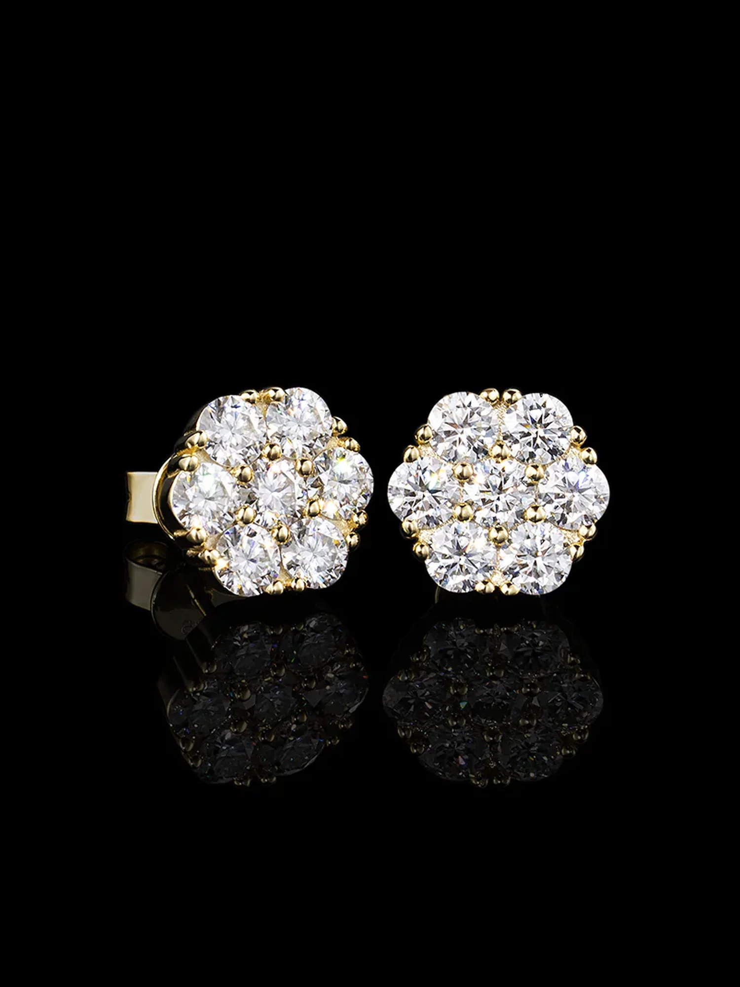 925 Sterling Silver Moissanite Cluster Hexagon Earrings-4.2CT Total - Image 9