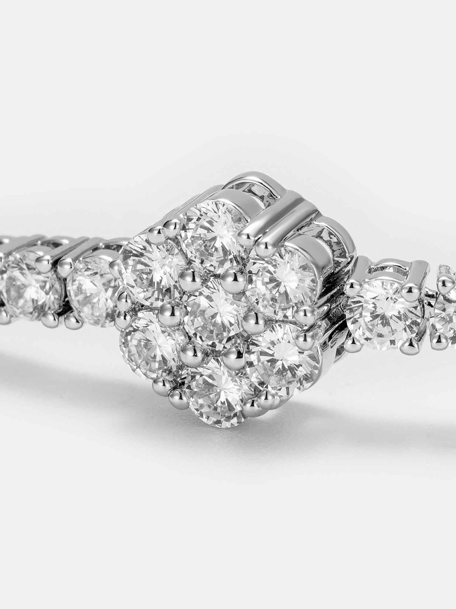 925 Sterling Silver Moissanite Cluster Hexagon Tennis Bracelet - Image 3