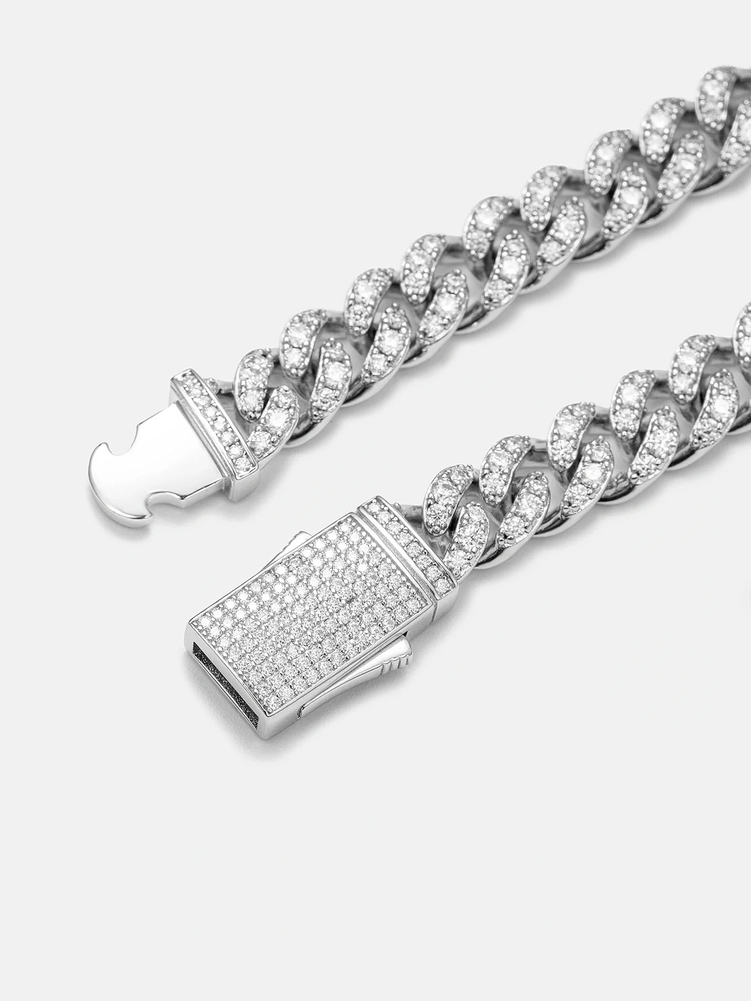 925 Sterling Silver Moissanite Cuban Bracelet - Image 3