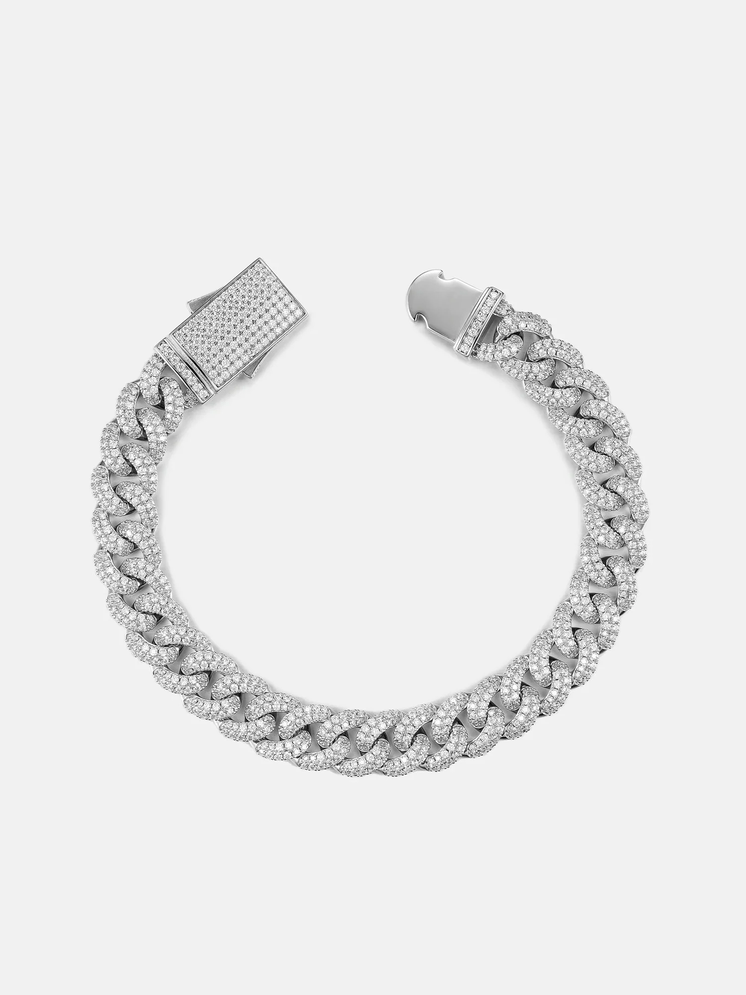 925 Sterling Silver Moissanite Cuban Bracelet - Image 4