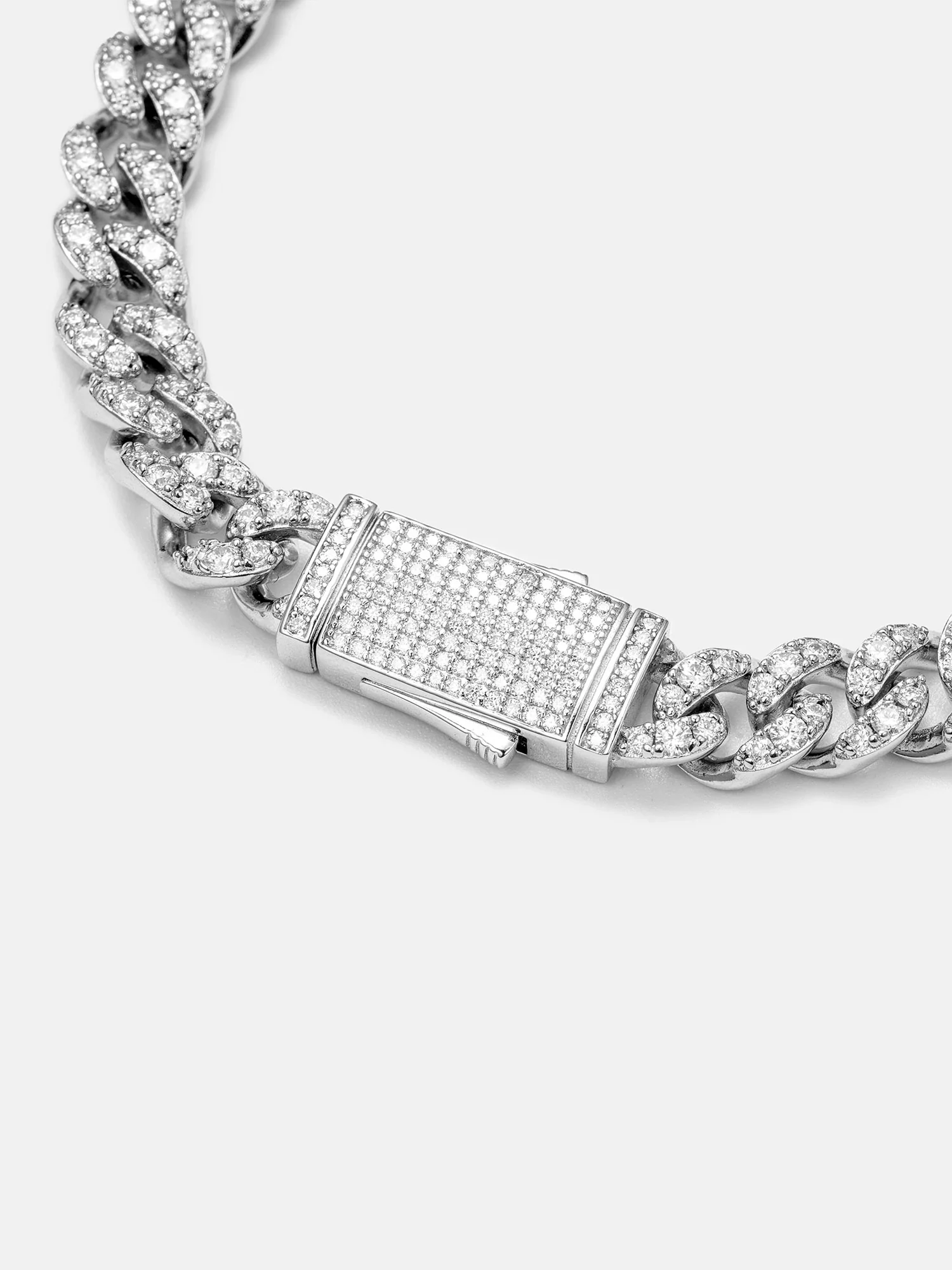 925 Sterling Silver Moissanite Cuban Bracelet - Image 5