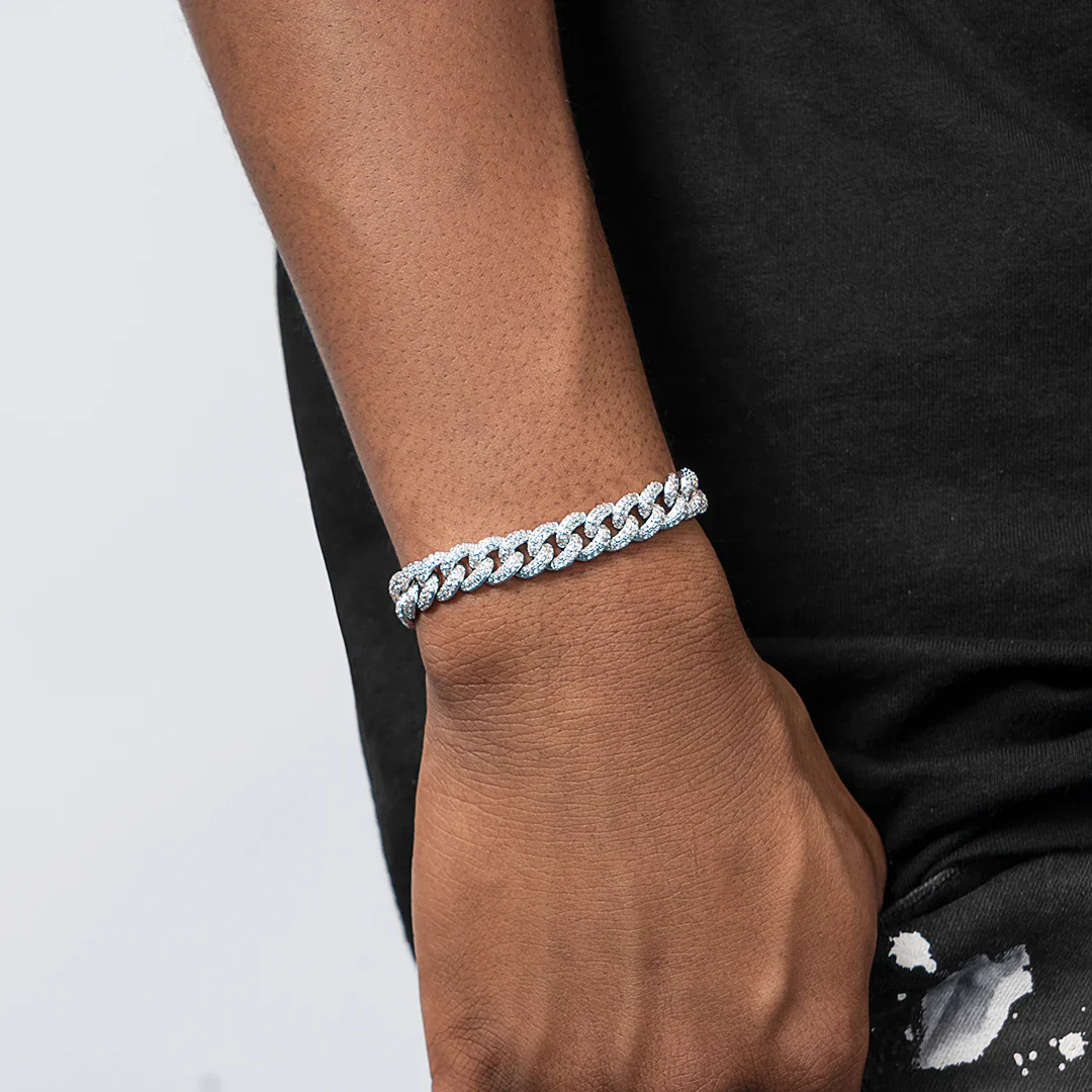 925 Sterling Silver Moissanite Cuban Bracelet - Image 6