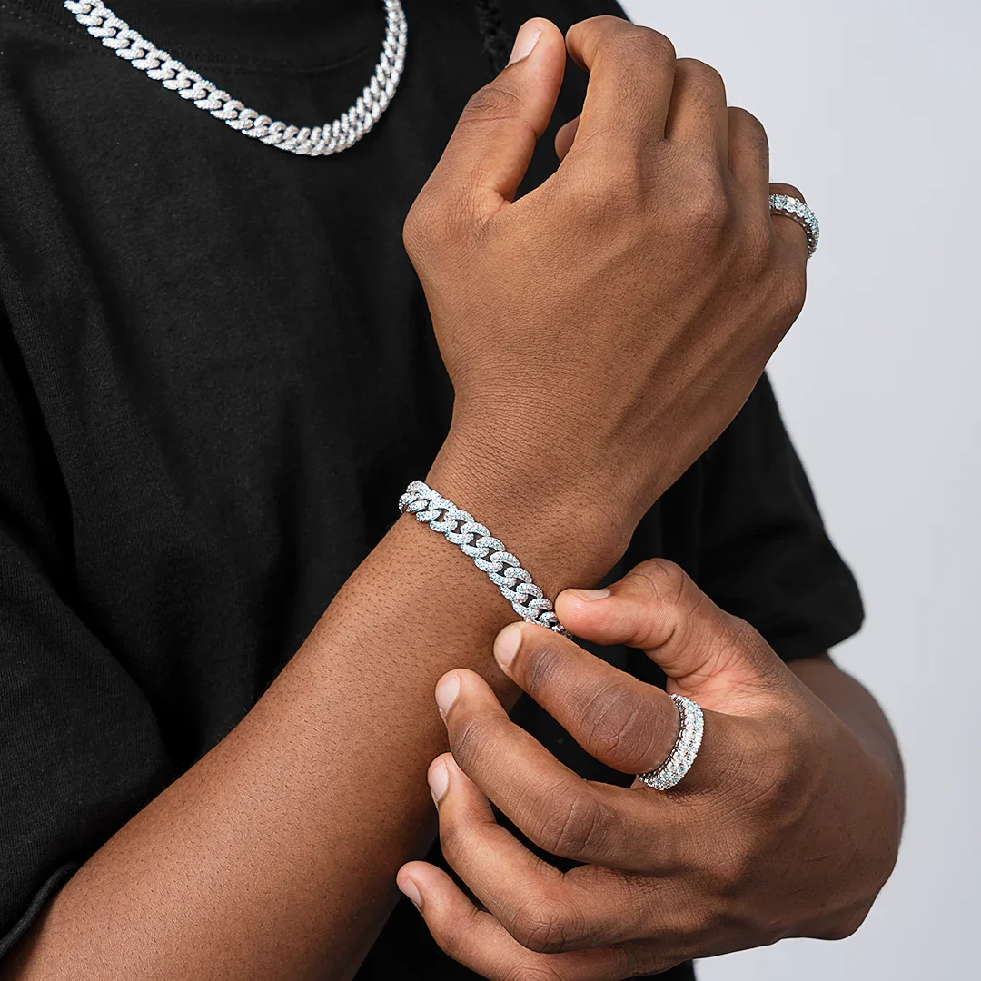 925 Sterling Silver Moissanite Cuban Bracelet - Image 7