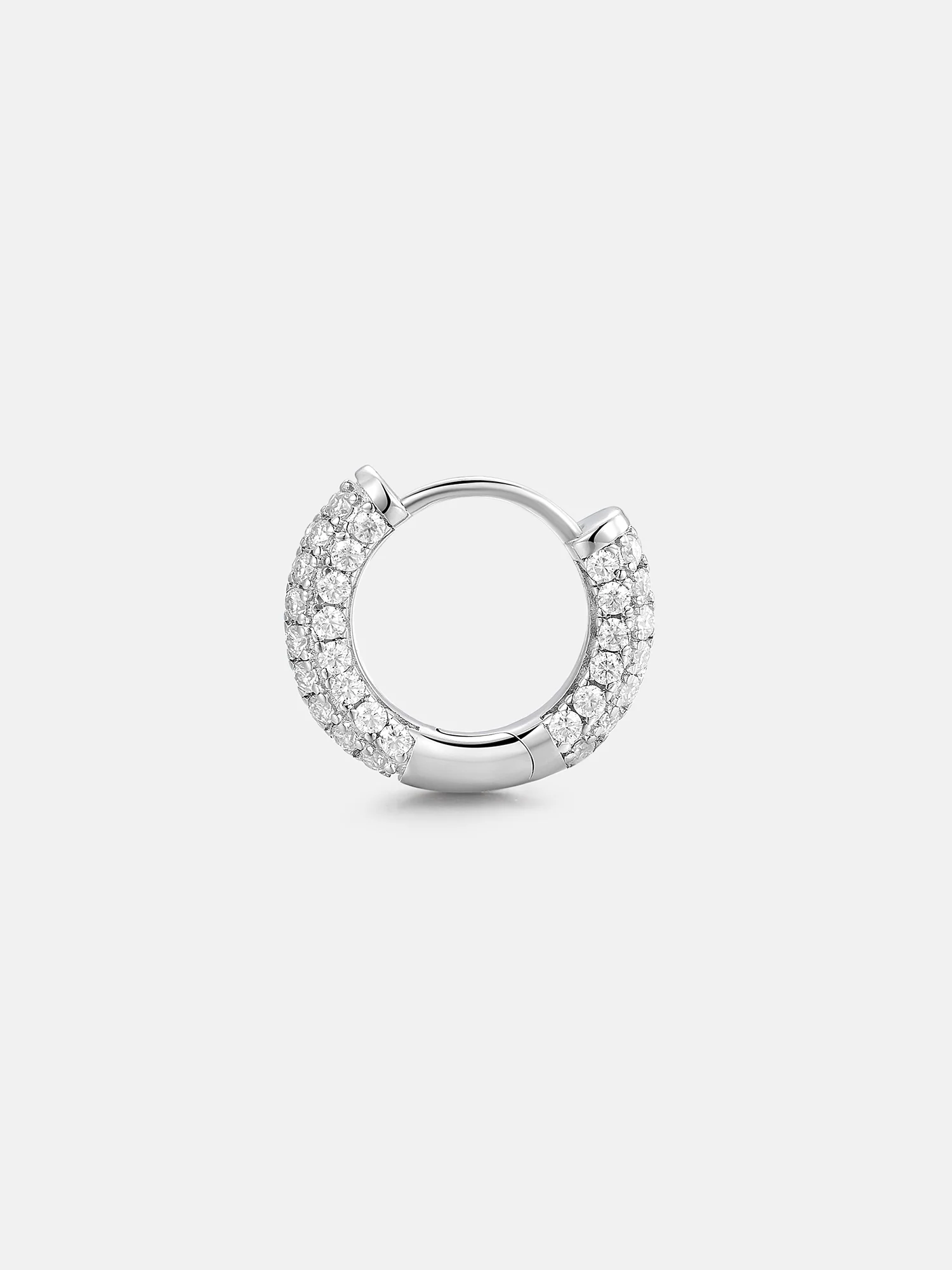 925 Sterling Silver Moissanite Hoop Earrings - Image 3
