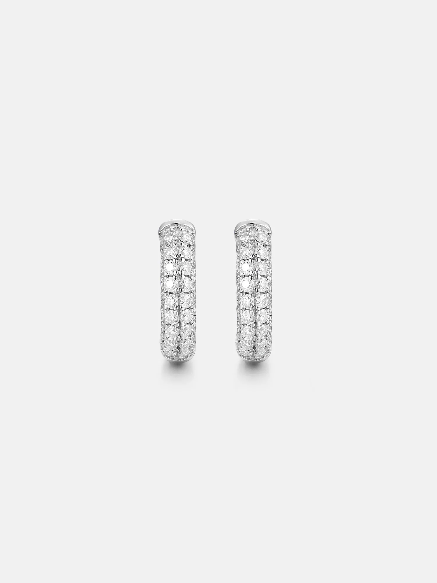 925 Sterling Silver Moissanite Hoop Earrings - Image 4