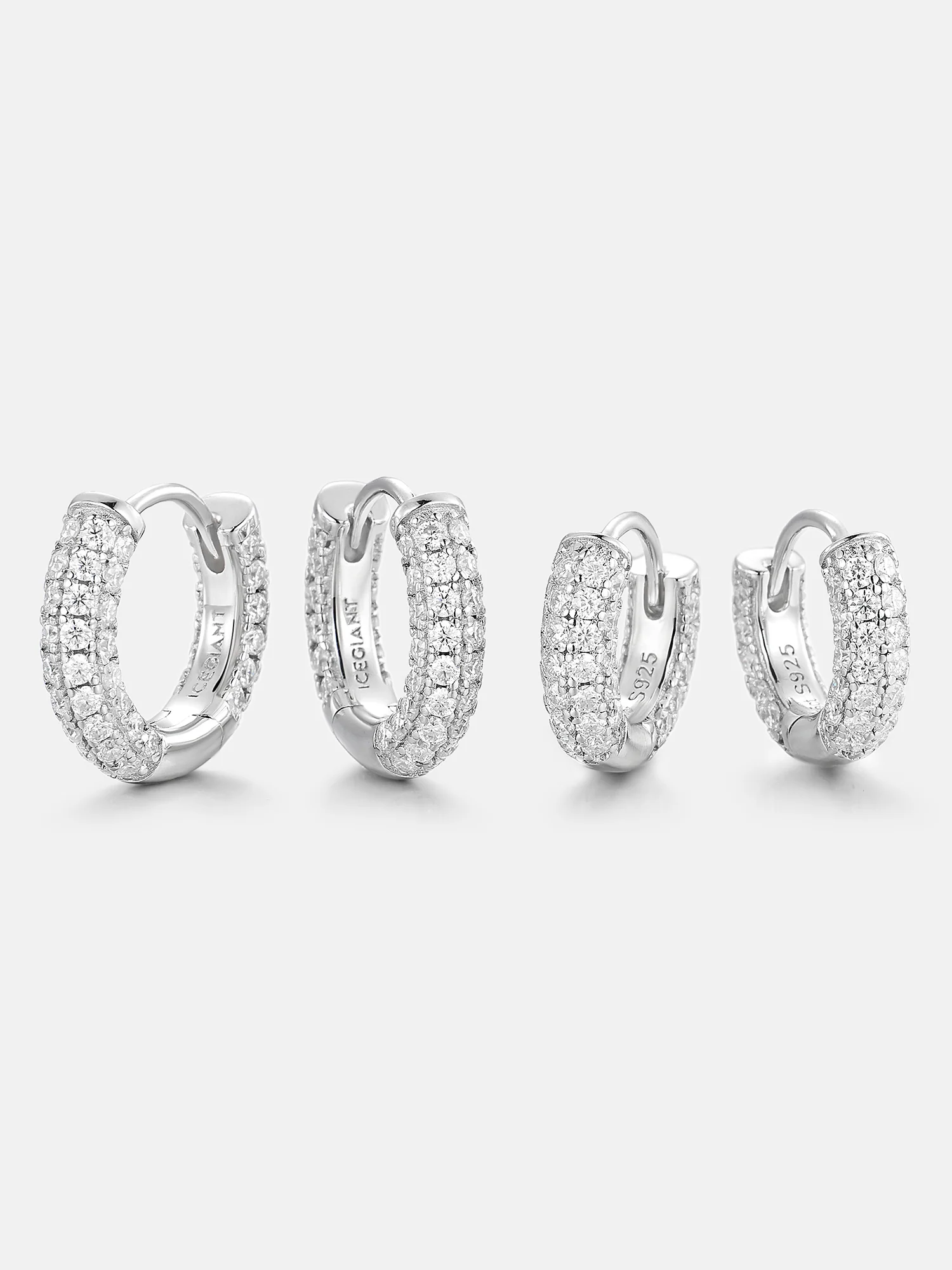 925 Sterling Silver Moissanite Hoop Earrings - Image 5