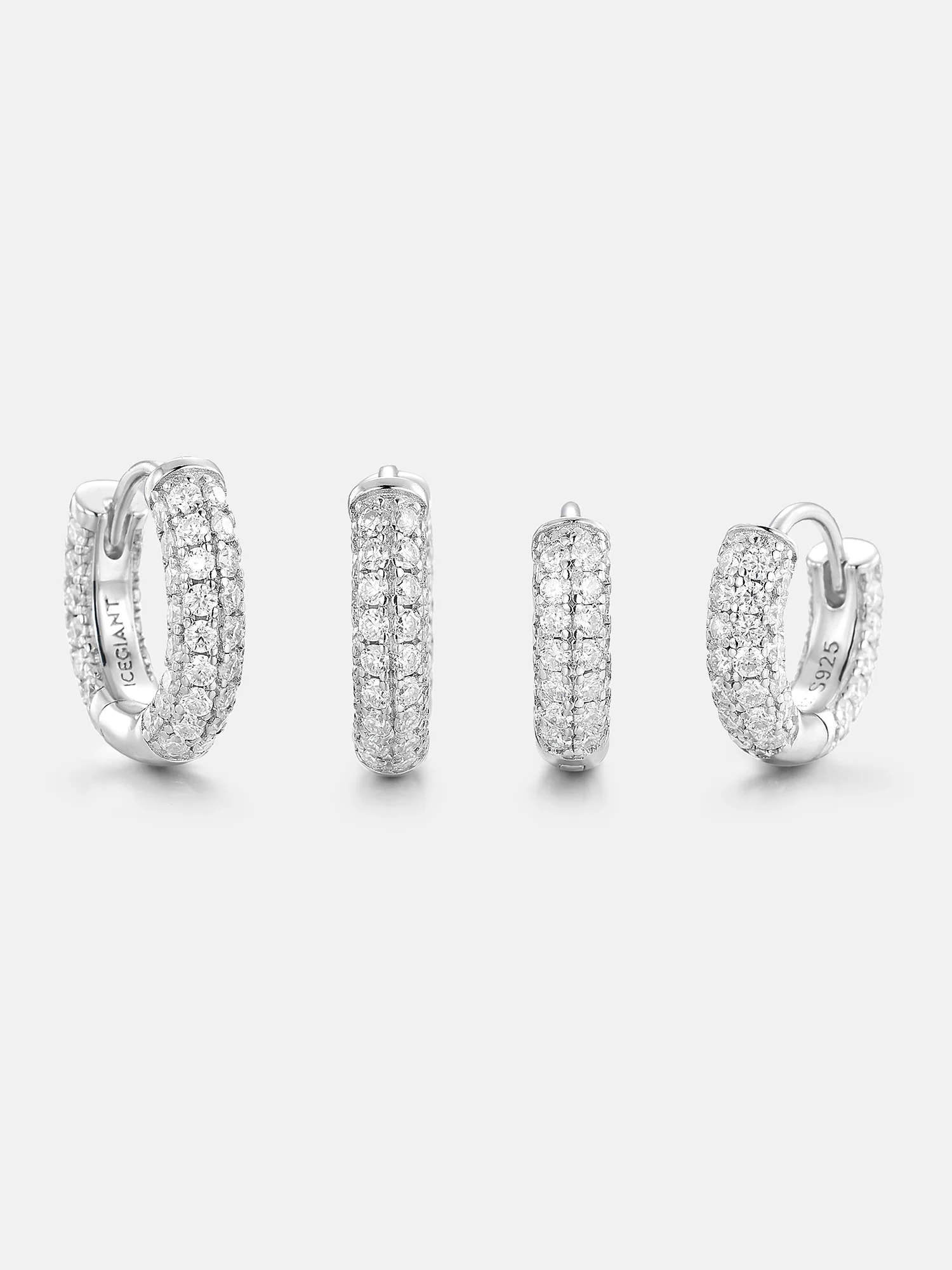 925 Sterling Silver Moissanite Hoop Earrings - Image 6