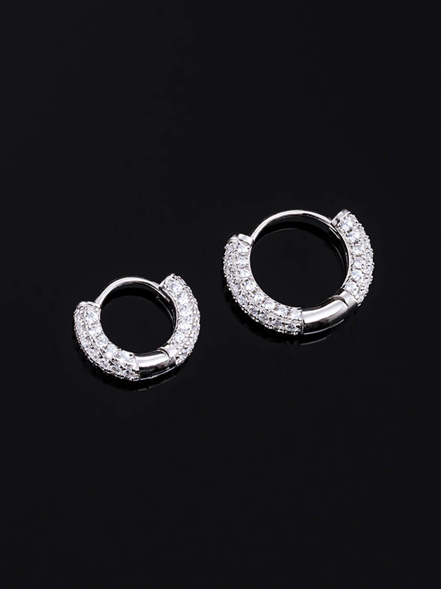 925 Sterling Silver Moissanite Hoop Earrings - Image 7