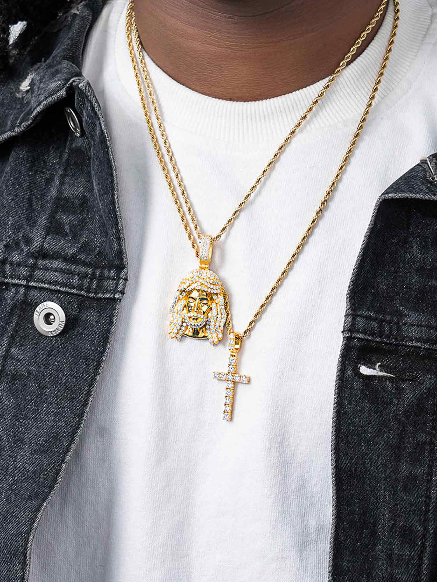 925 Sterling Silver Moissanite Jesus Pendant 3.3ct - Image 9