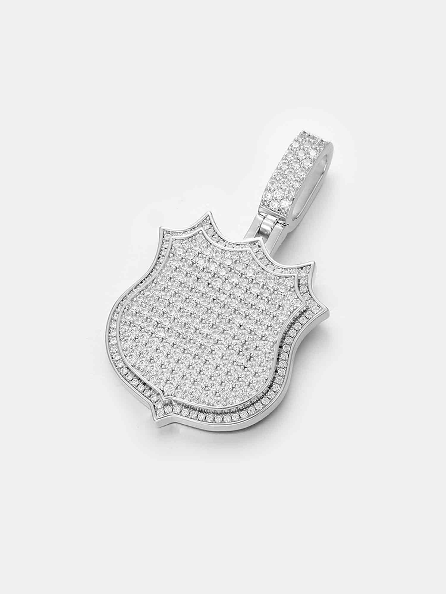 925 Sterling Silver Moissanite Shield Pendant - Image 3