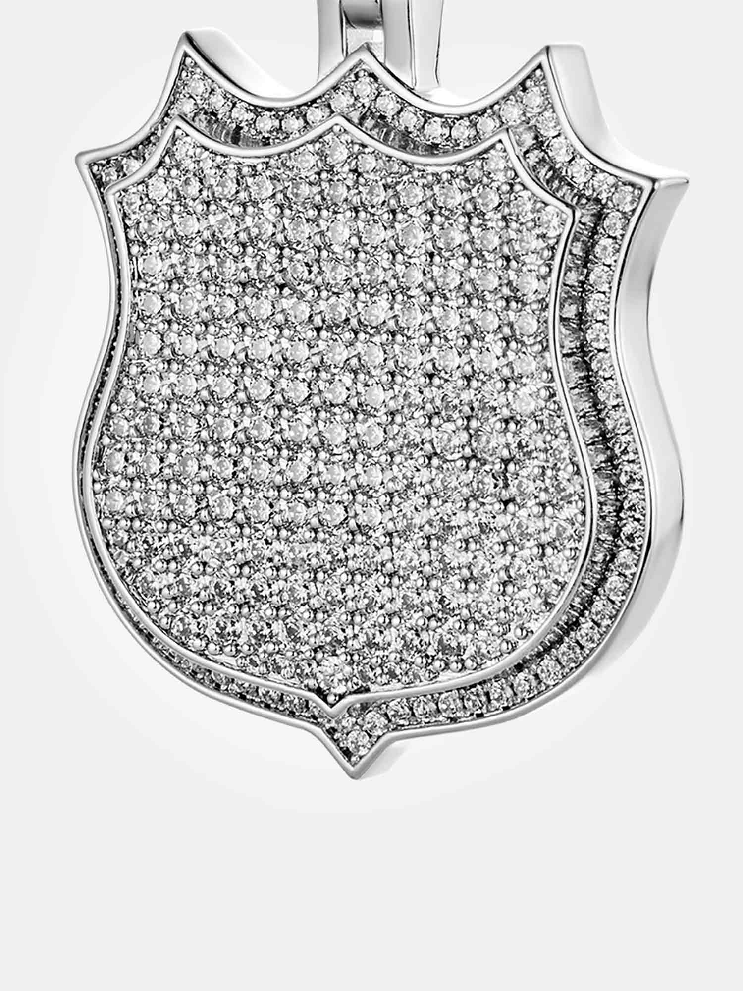 925 Sterling Silver Moissanite Shield Pendant - Image 4