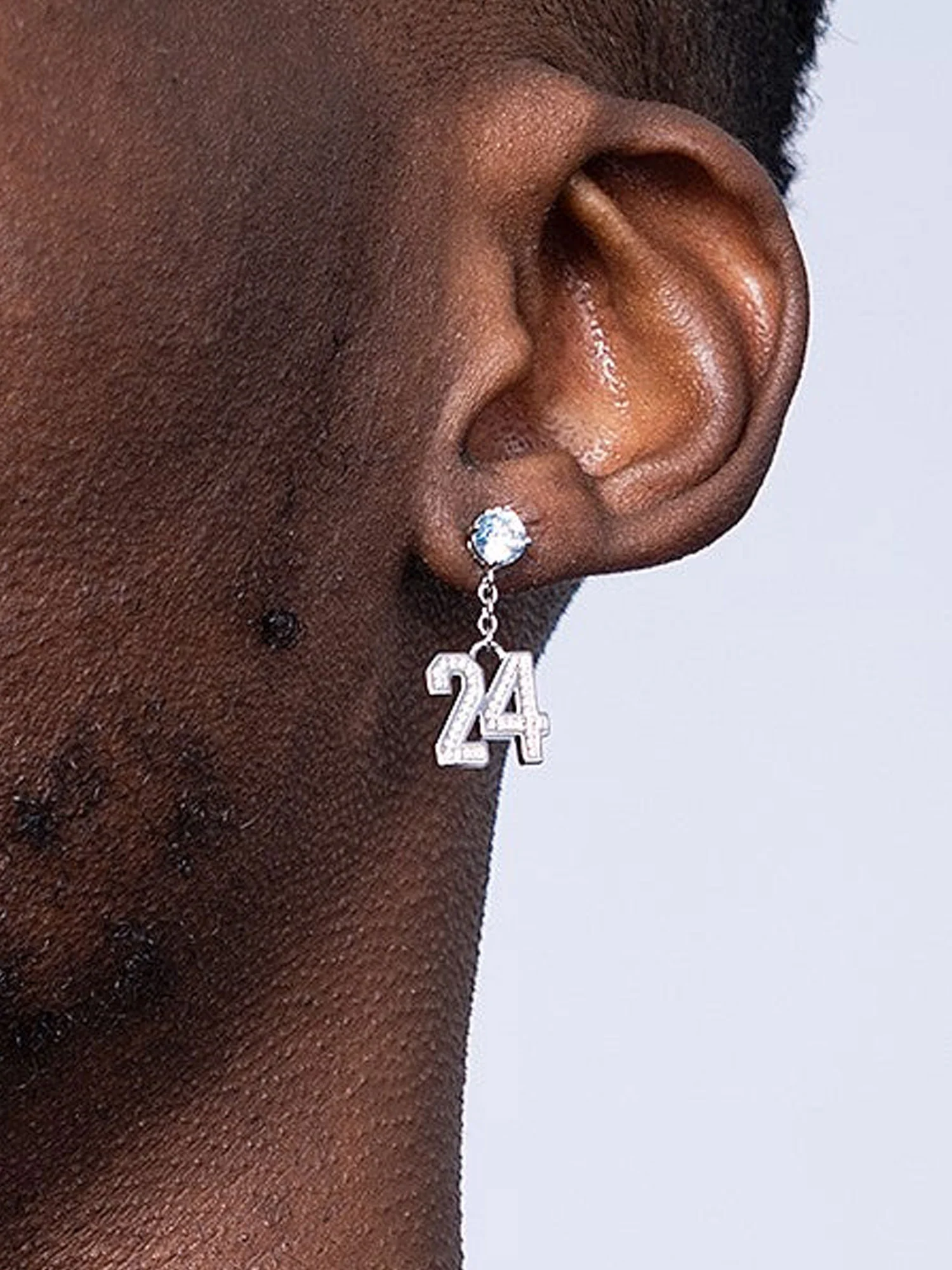925 Sterling Silver Number Stud Dangle Asymmetric Earrings - Image 9
