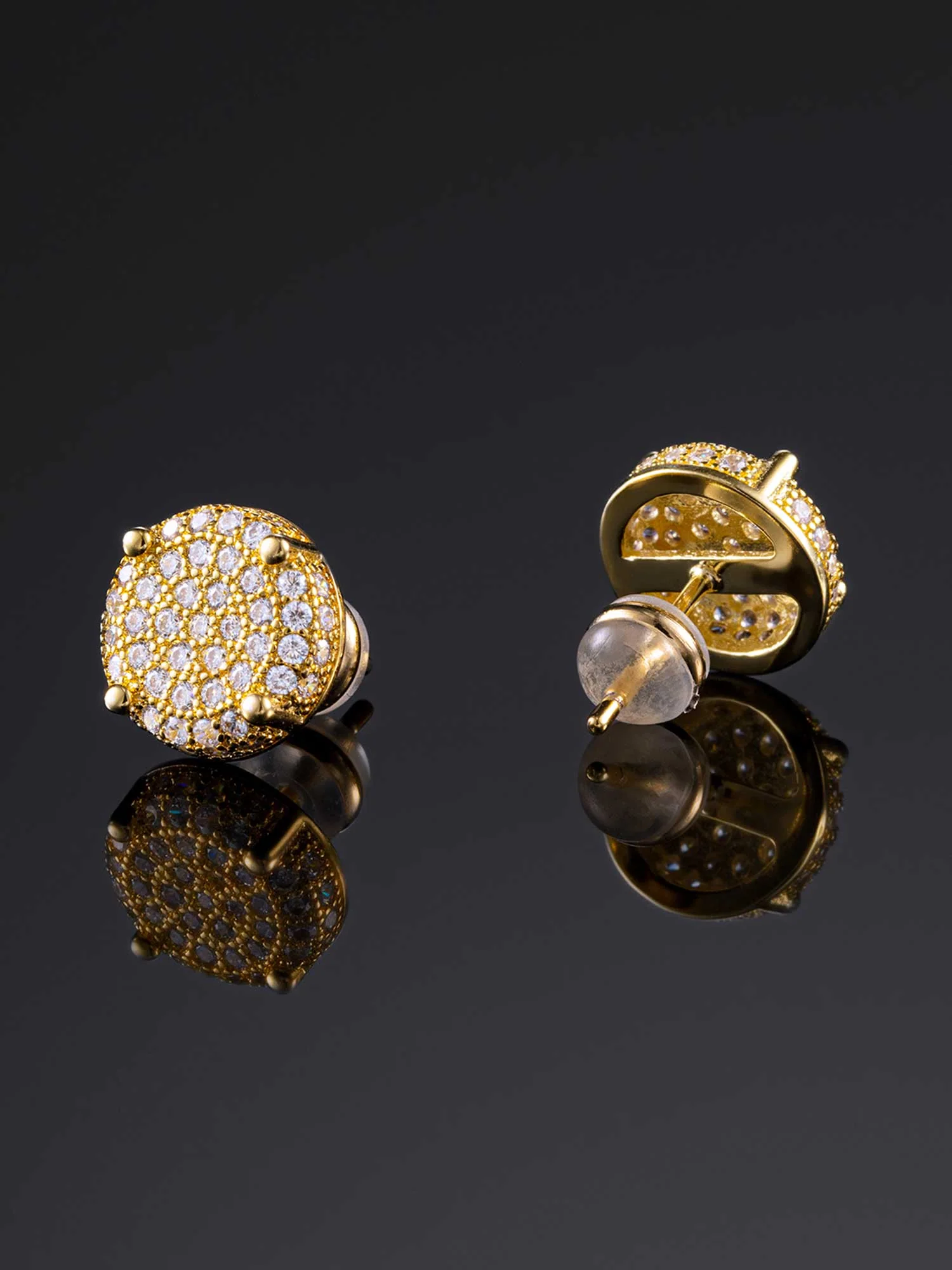 925 Sterling Silver Pave Earrings - Image 3